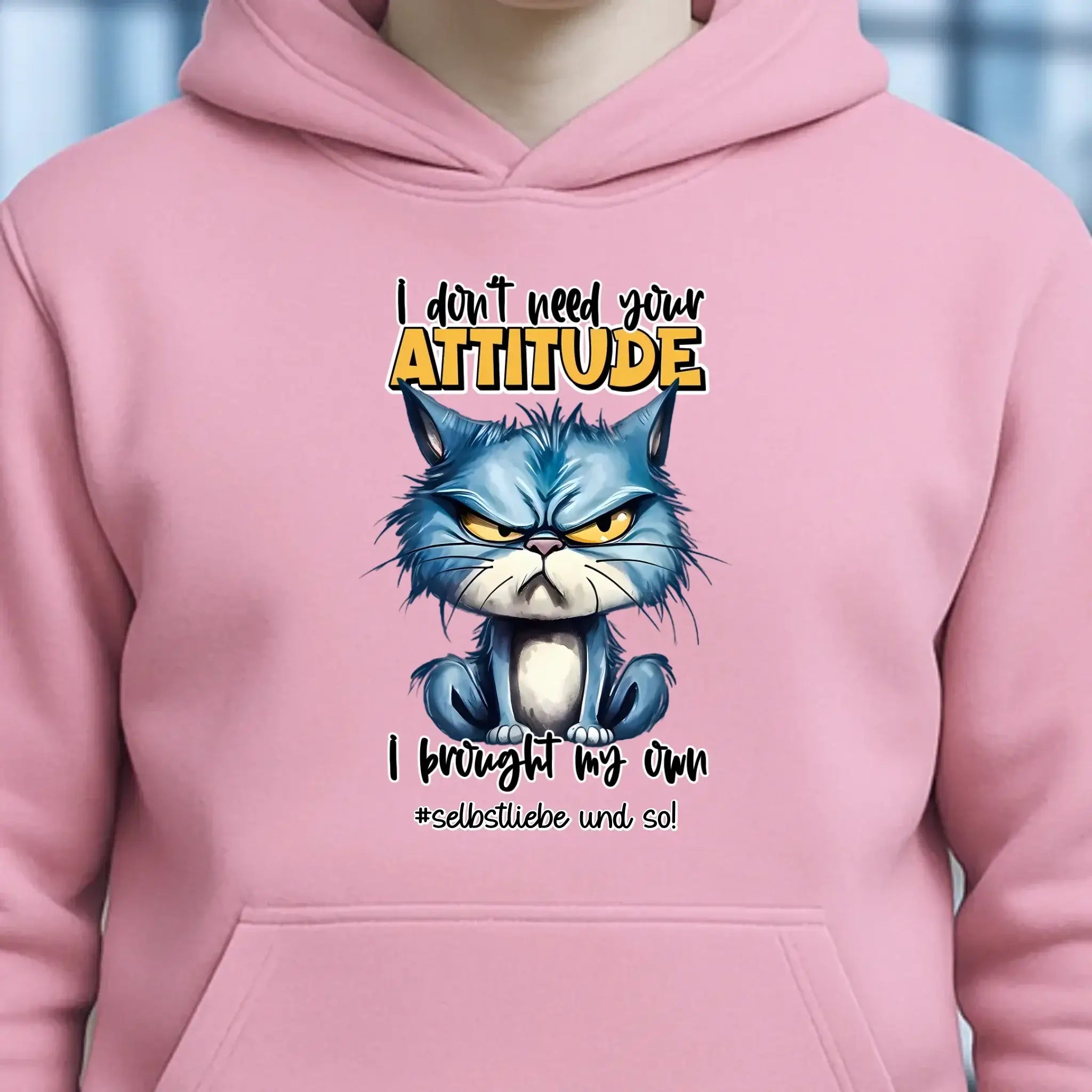 Ich brauche deine Meinung nicht - ich habe meine eigene • Katze • Unisex Premium Hoodie XS-5XL aus Bio-Baumwolle für Damen & Herren • Exklusivdesign • personalisiert