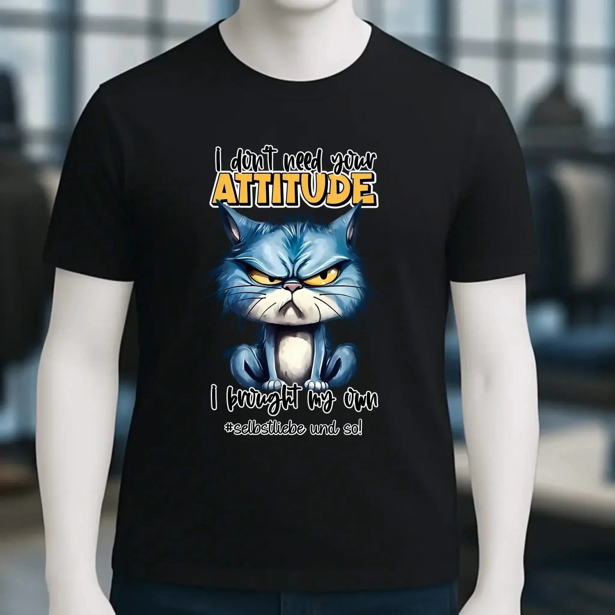 Ich brauche deine Meinung nicht - ich habe meine eigene • Katze • Unisex Premium T-Shirt XS-5XL aus Bio-Baumwolle für Damen & Herren • Exklusivdesign • personalisiert