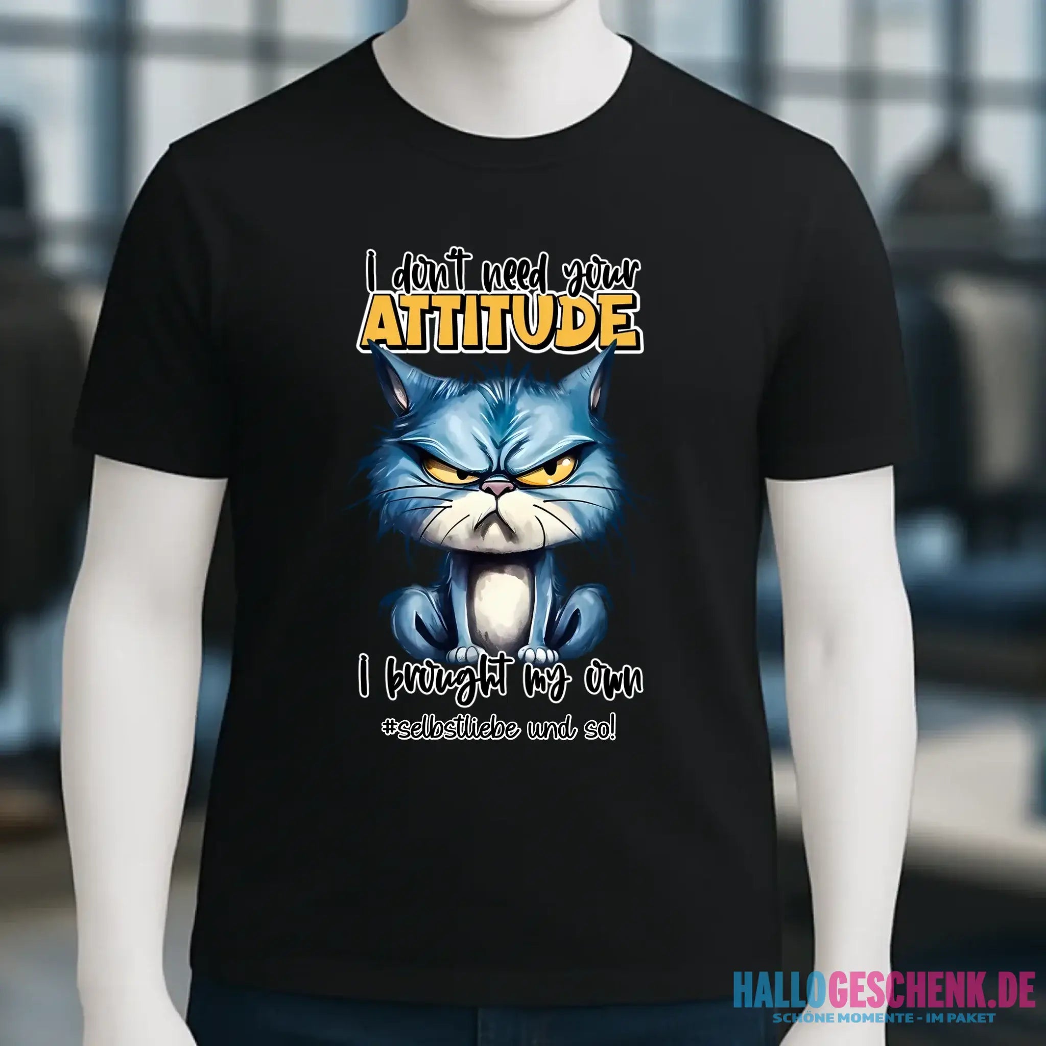 Ich brauche deine Meinung nicht - ich habe meine eigene • Katze • Unisex Premium T-Shirt XS-5XL aus Bio-Baumwolle für Damen & Herren • Exklusivdesign • personalisiert