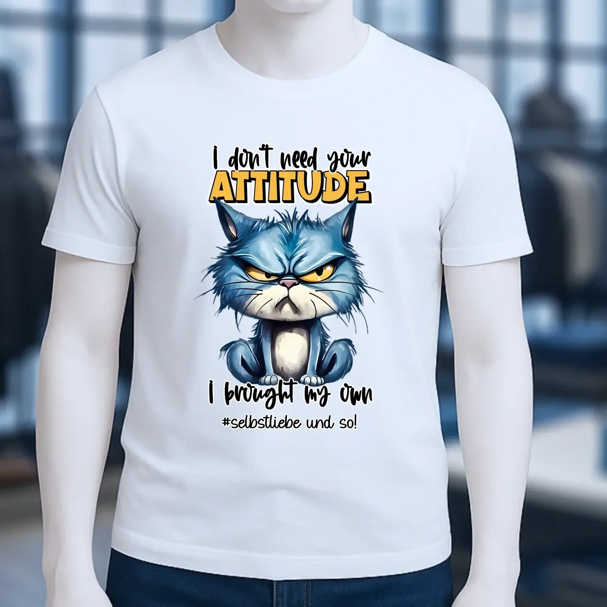 Ich brauche deine Meinung nicht - ich habe meine eigene • Katze • Unisex Premium T-Shirt XS-5XL aus Bio-Baumwolle für Damen & Herren • Exklusivdesign • personalisiert