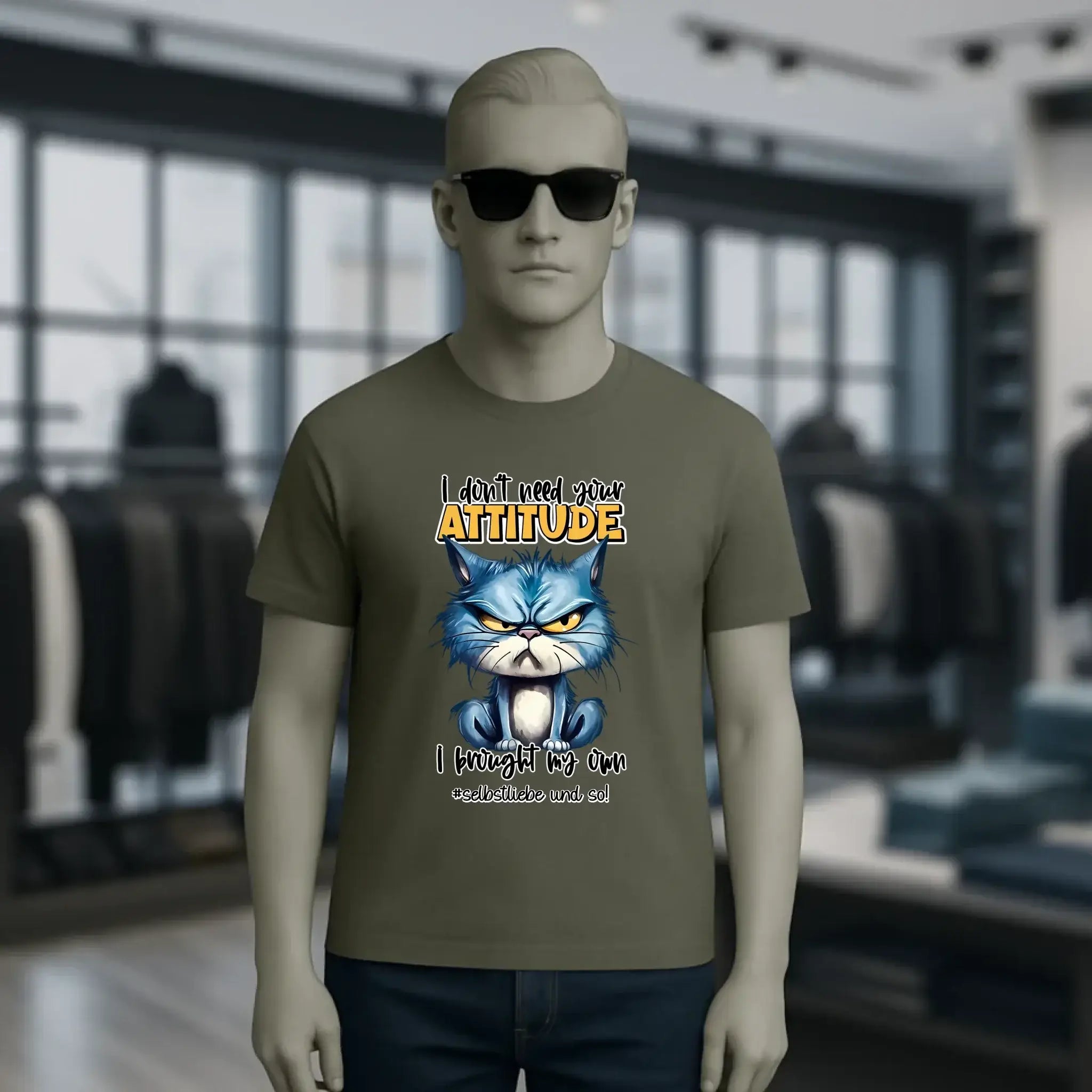 Ich brauche deine Meinung nicht - ich habe meine eigene • Katze • Unisex Premium T-Shirt XS-5XL aus Bio-Baumwolle für Damen & Herren • Exklusivdesign • personalisiert