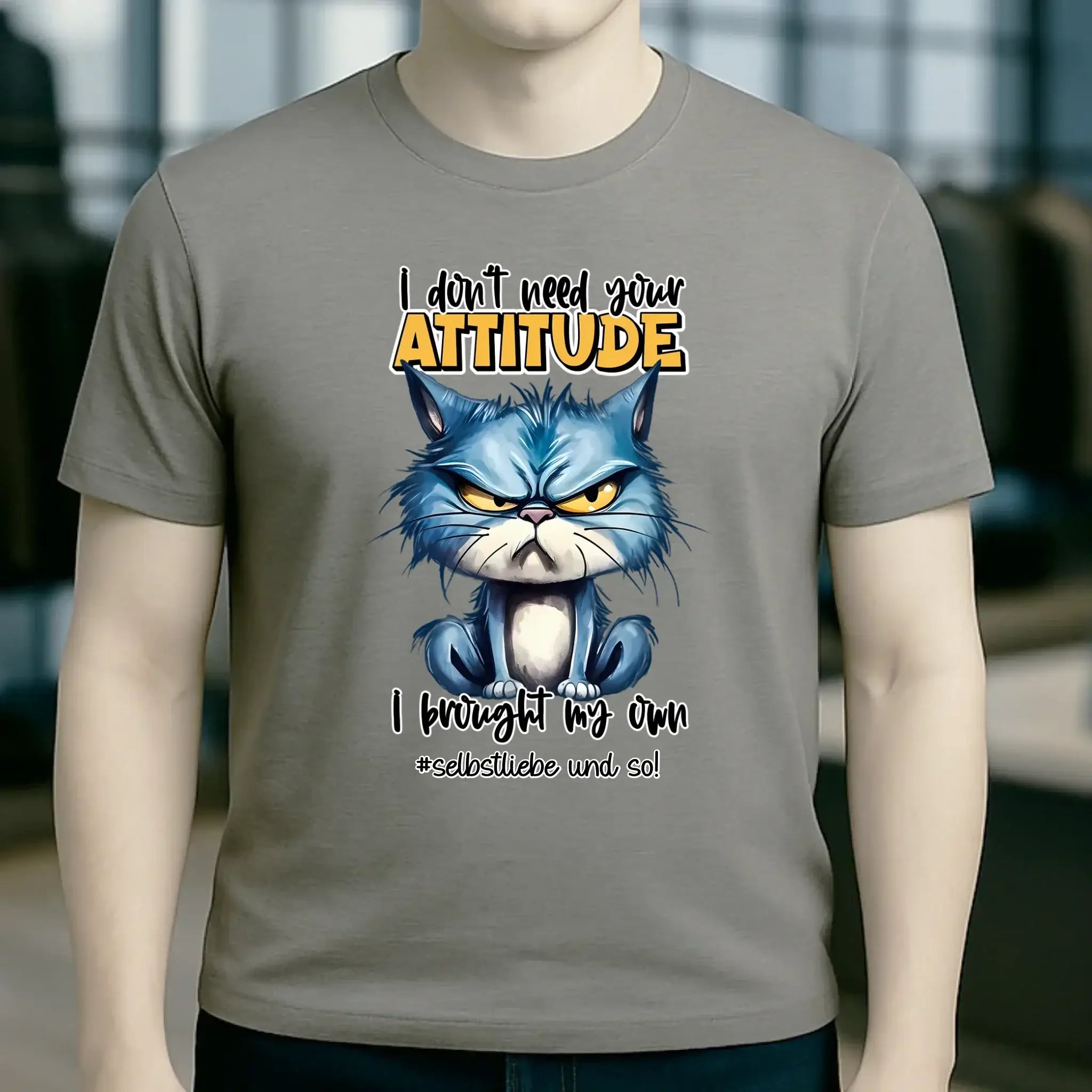 Ich brauche deine Meinung nicht - ich habe meine eigene • Katze • Unisex Premium T-Shirt XS-5XL aus Bio-Baumwolle für Damen & Herren • Exklusivdesign • personalisiert