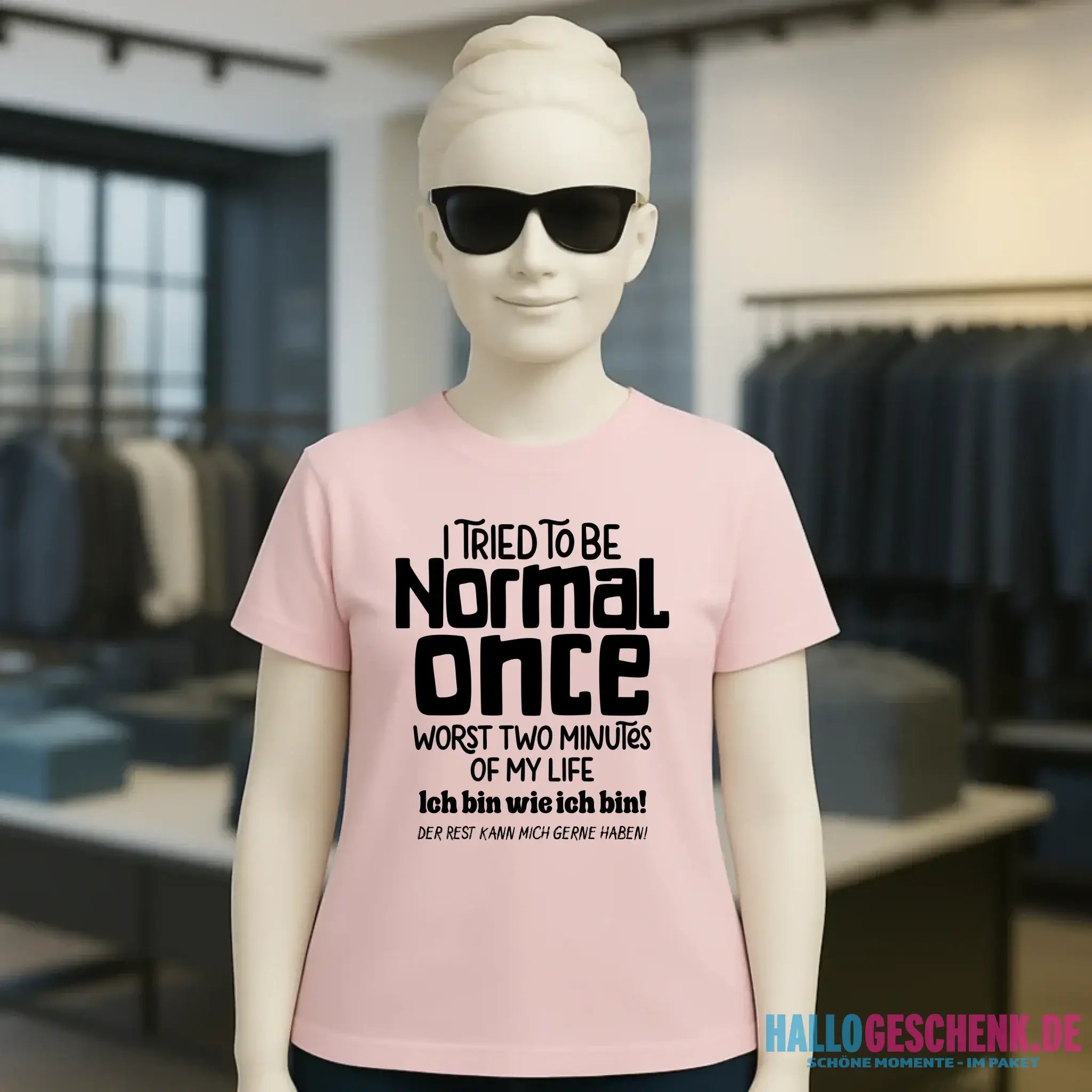 Ich habe versucht normal zu sein - die schlimmsten 2 Minuten meines Lebens • Ladies Premium T-Shirt XS-2XL aus Bio-Baumwolle für Damen • Exklusivdesign • personalisiert