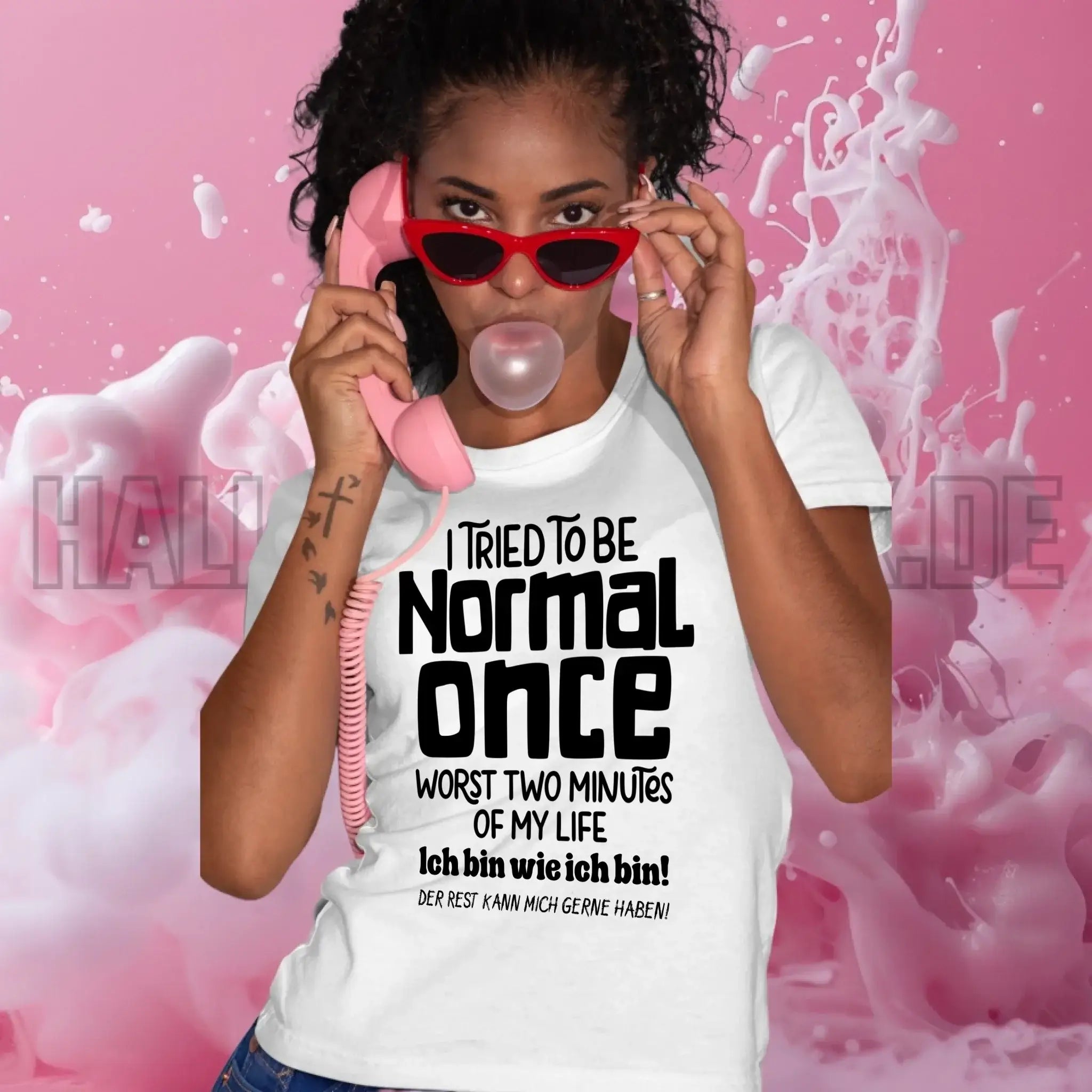 Ich habe versucht normal zu sein - die schlimmsten 2 Minuten meines Lebens • Ladies Premium T-Shirt XS-2XL aus Bio-Baumwolle für Damen • Exklusivdesign • personalisiert