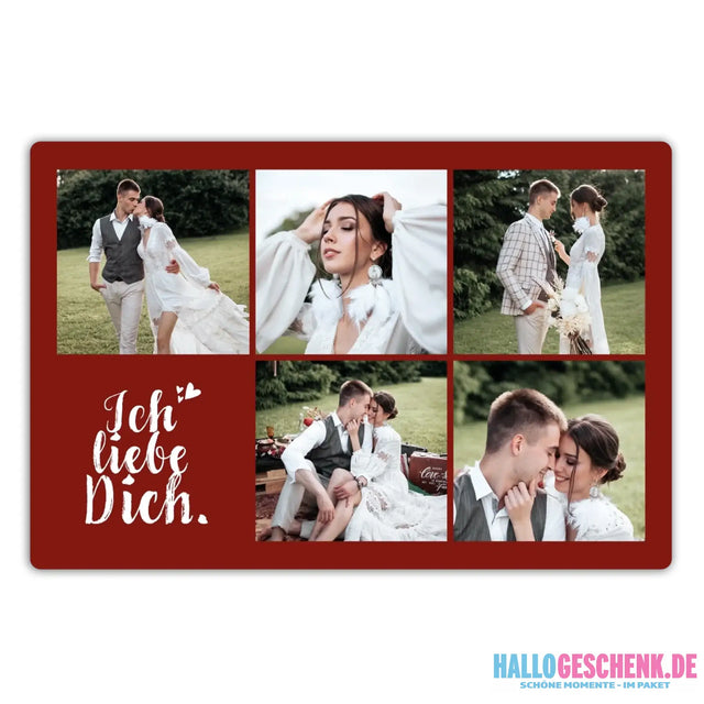 "Ich liebe Dich!" Fotogeschenk • personalisiert • Schreibtischunterlage 60x40 cm