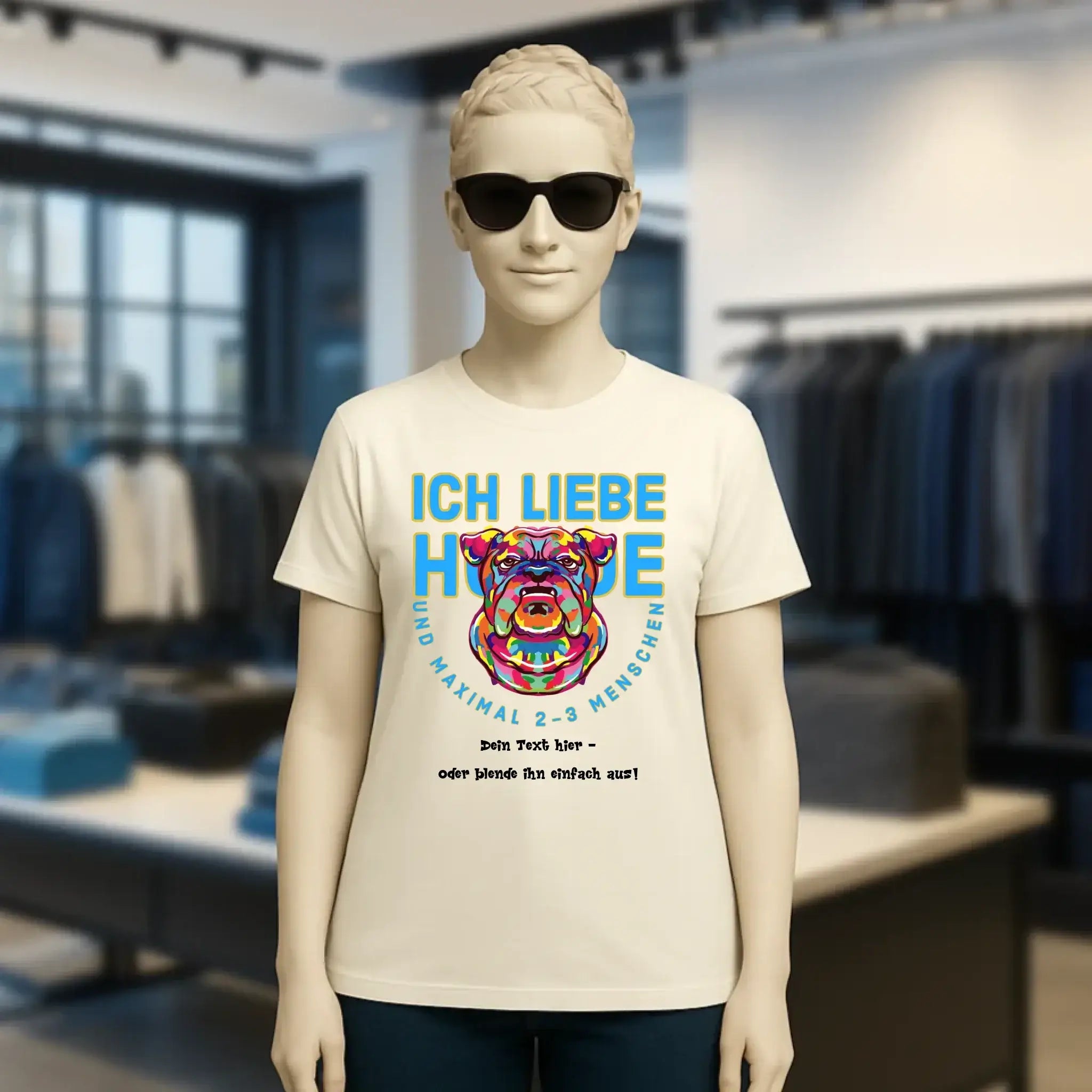 Ich liebe Hunde und 2-3 Menschen • Ladies Premium T-Shirt XS-2XL aus Bio-Baumwolle für Damen • Exklusivdesign • personalisiert