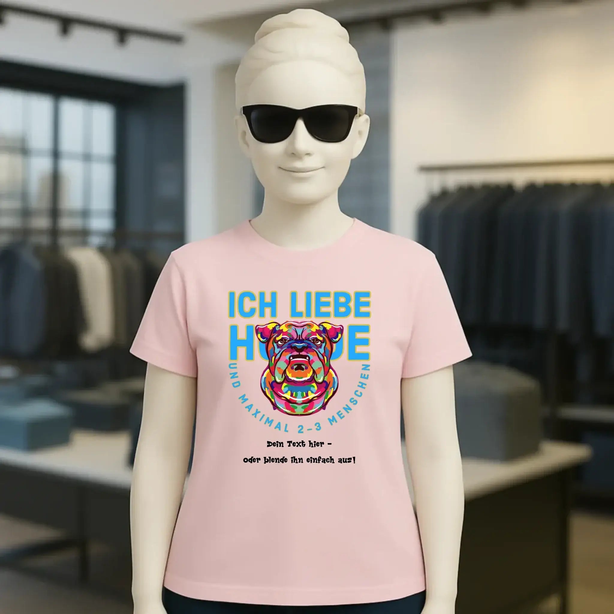 Ich liebe Hunde und 2-3 Menschen • Ladies Premium T-Shirt XS-2XL aus Bio-Baumwolle für Damen • Exklusivdesign • personalisiert