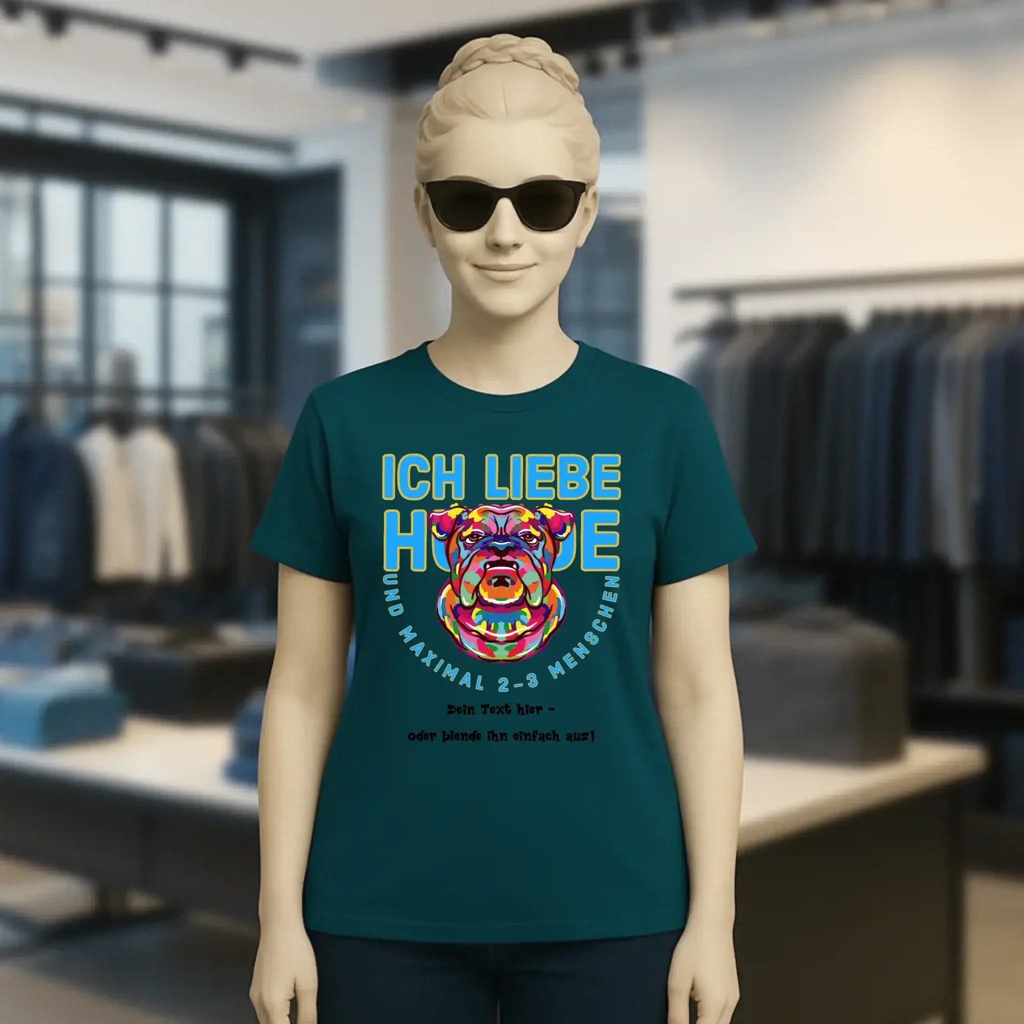 Ich liebe Hunde und 2-3 Menschen • Ladies Premium T-Shirt XS-2XL aus Bio-Baumwolle für Damen • Exklusivdesign • personalisiert