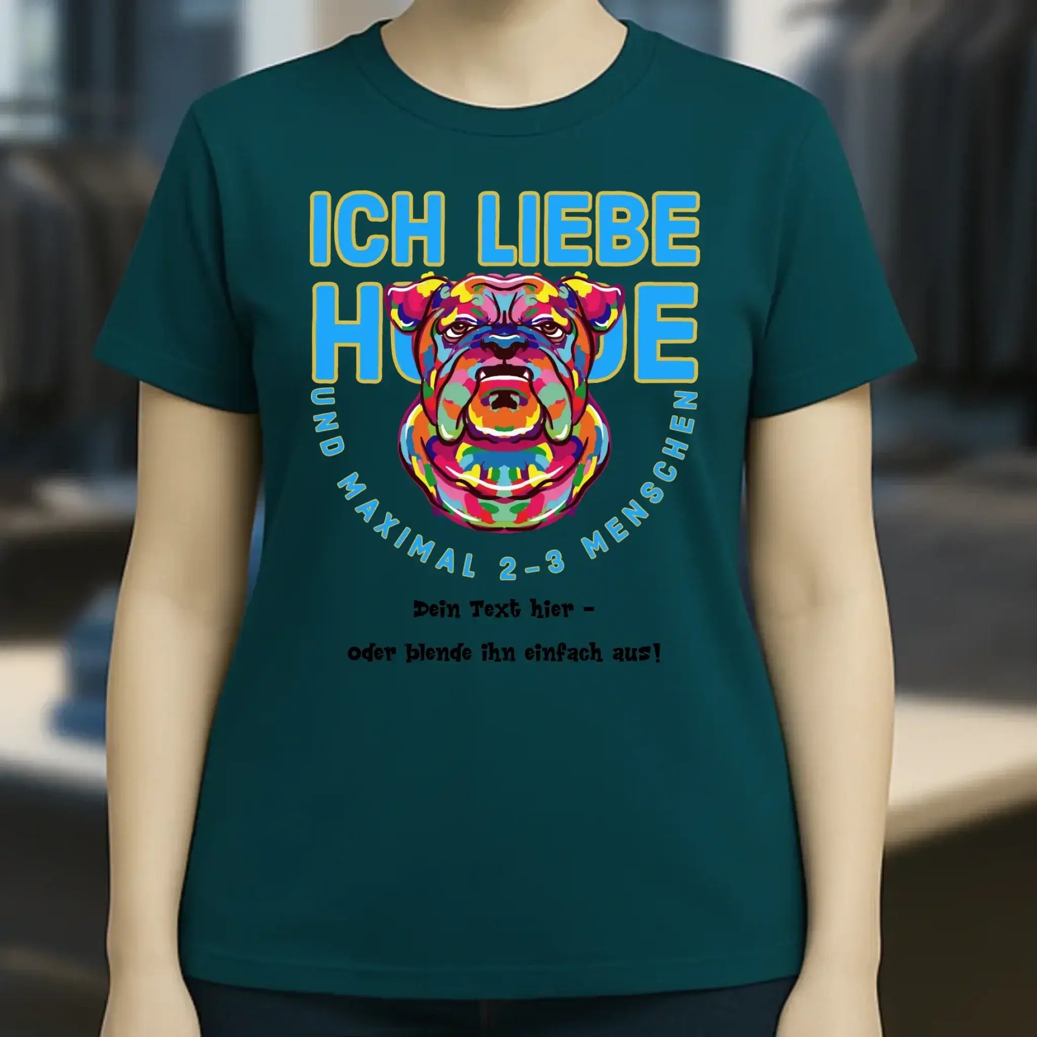 Ich liebe Hunde und 2-3 Menschen • Ladies Premium T-Shirt XS-2XL aus Bio-Baumwolle für Damen • Exklusivdesign • personalisiert