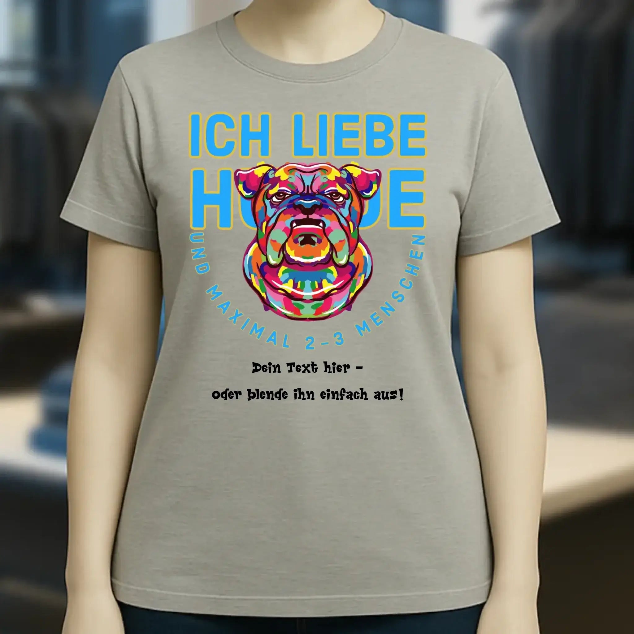 Ich liebe Hunde und 2-3 Menschen • Ladies Premium T-Shirt XS-2XL aus Bio-Baumwolle für Damen • Exklusivdesign • personalisiert