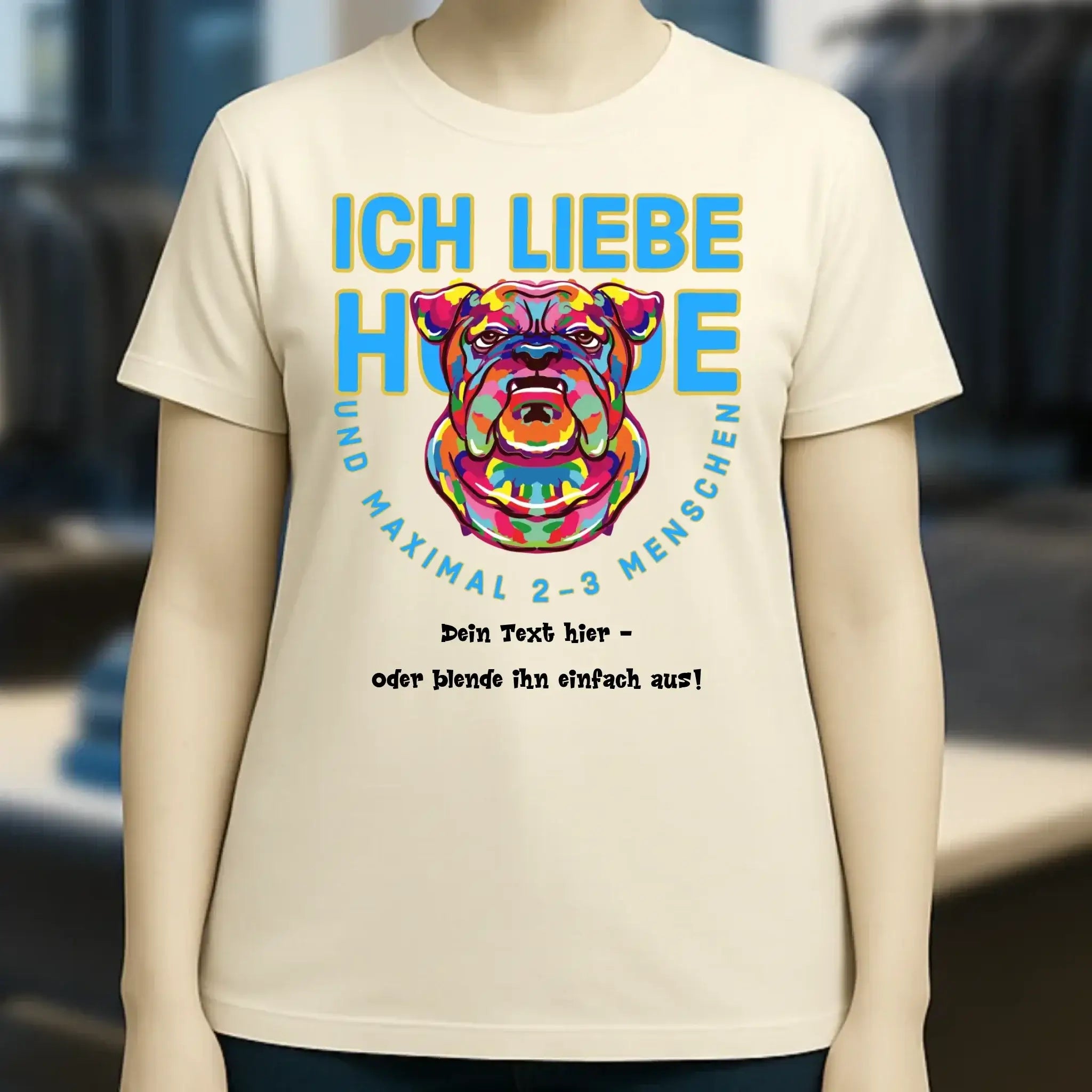 Ich liebe Hunde und 2-3 Menschen • Ladies Premium T-Shirt XS-2XL aus Bio-Baumwolle für Damen • Exklusivdesign • personalisiert
