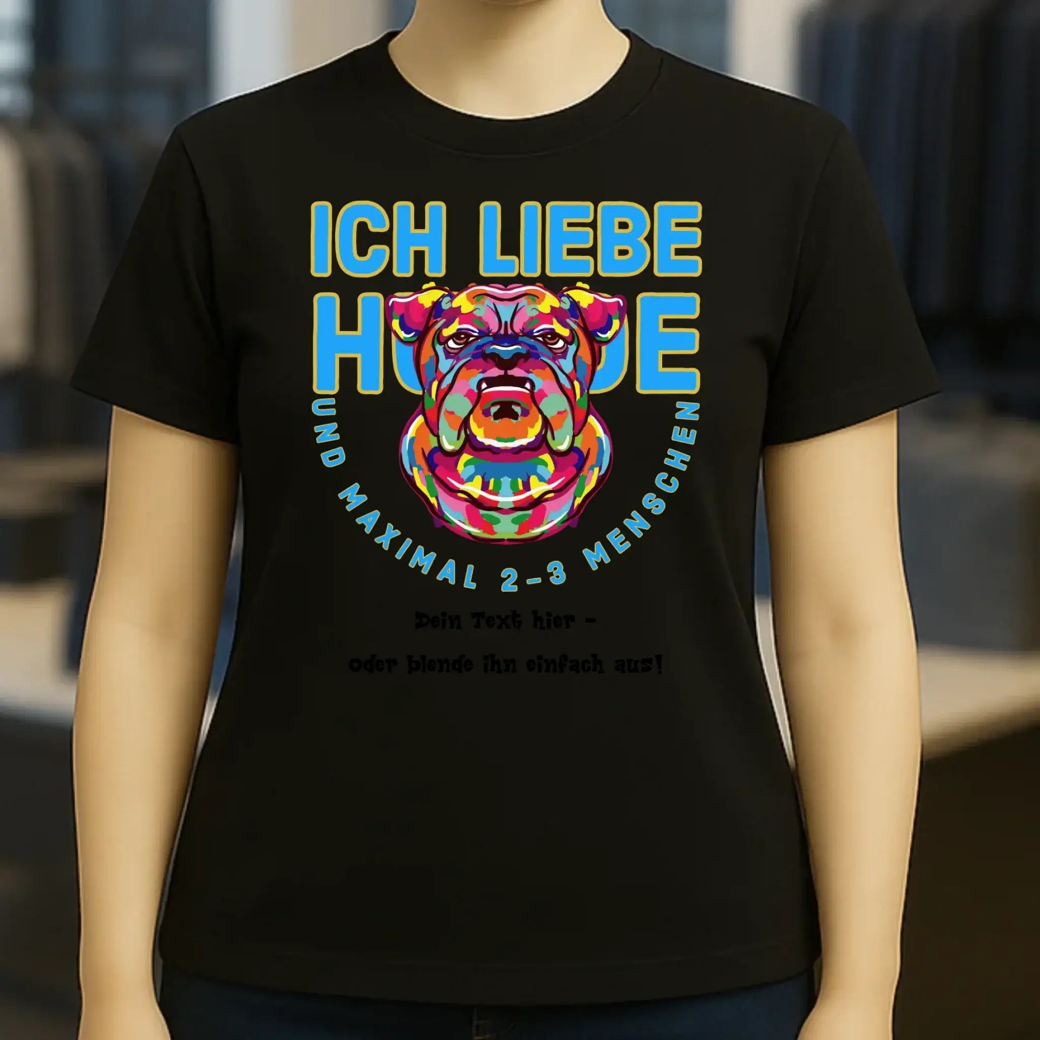 Ich liebe Hunde und 2-3 Menschen • Ladies Premium T-Shirt XS-2XL aus Bio-Baumwolle für Damen • Exklusivdesign • personalisiert