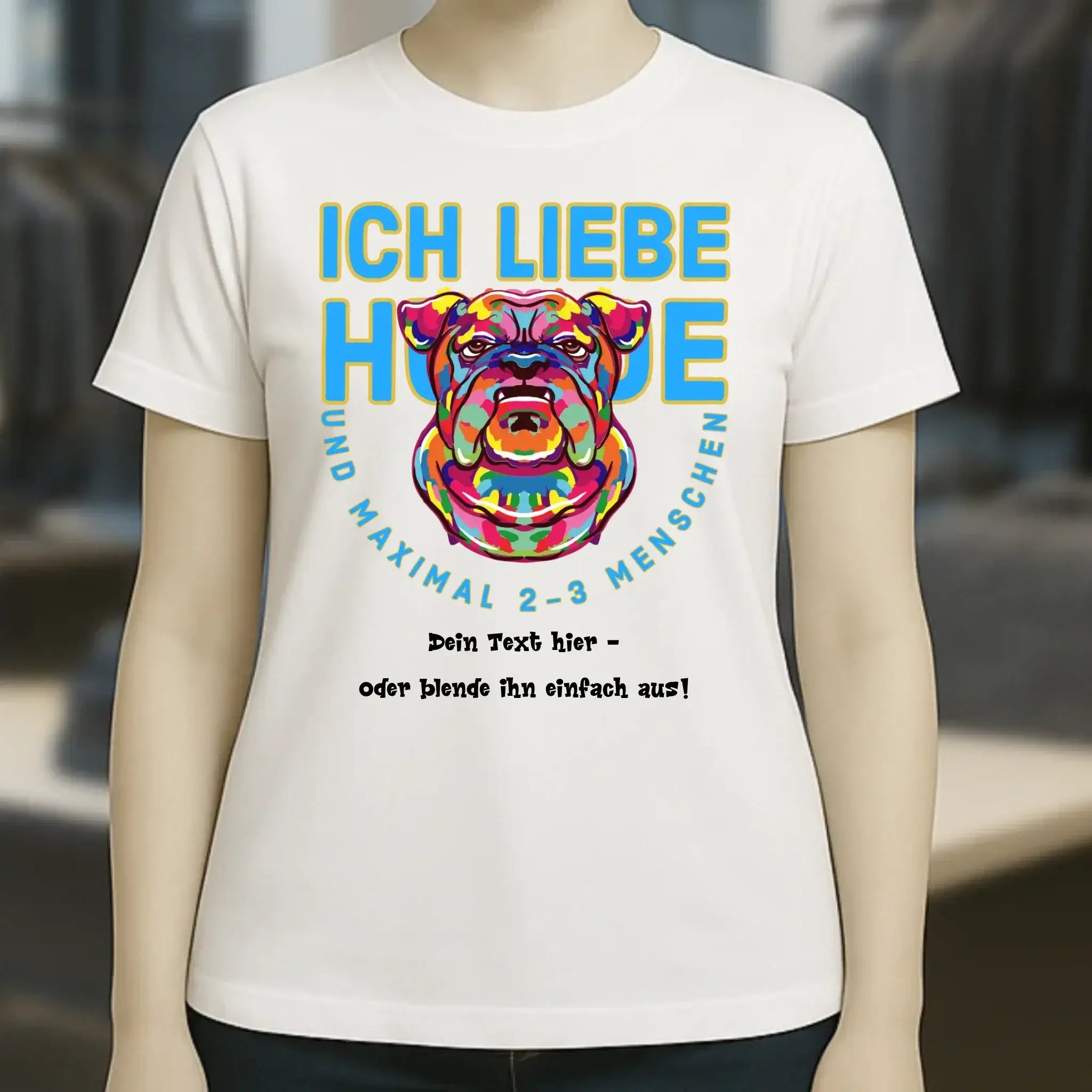 Ich liebe Hunde und 2-3 Menschen • Ladies Premium T-Shirt XS-2XL aus Bio-Baumwolle für Damen • Exklusivdesign • personalisiert