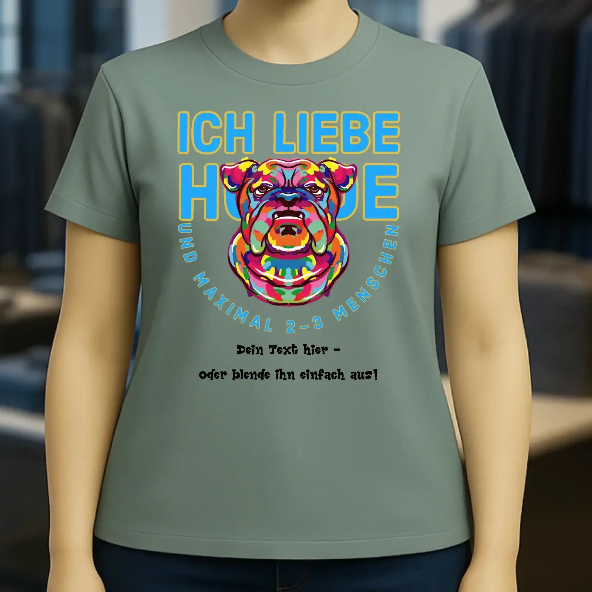 Ich liebe Hunde und 2-3 Menschen • Ladies Premium T-Shirt XS-2XL aus Bio-Baumwolle für Damen • Exklusivdesign • personalisiert