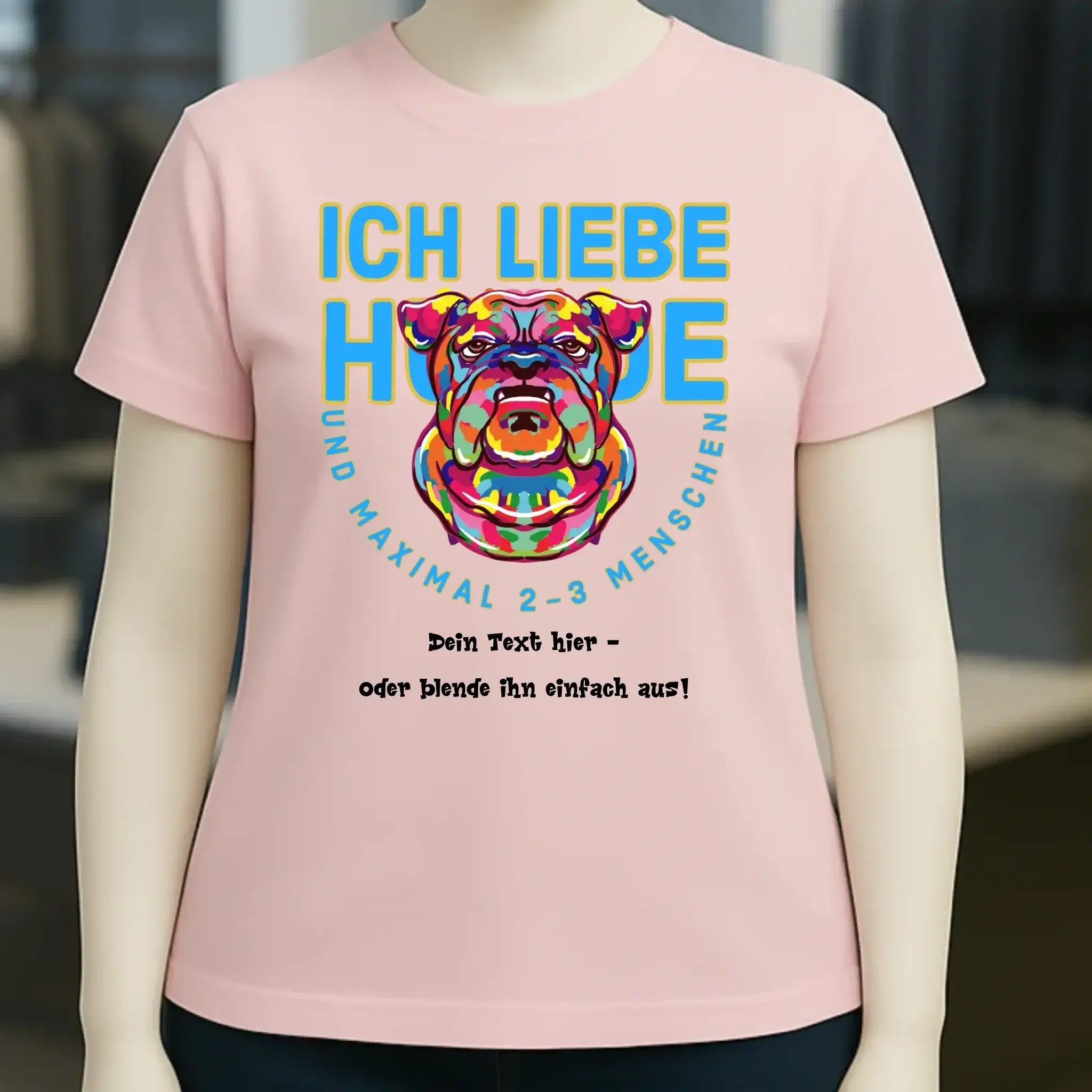 Ich liebe Hunde und 2-3 Menschen • Ladies Premium T-Shirt XS-2XL aus Bio-Baumwolle für Damen • Exklusivdesign • personalisiert
