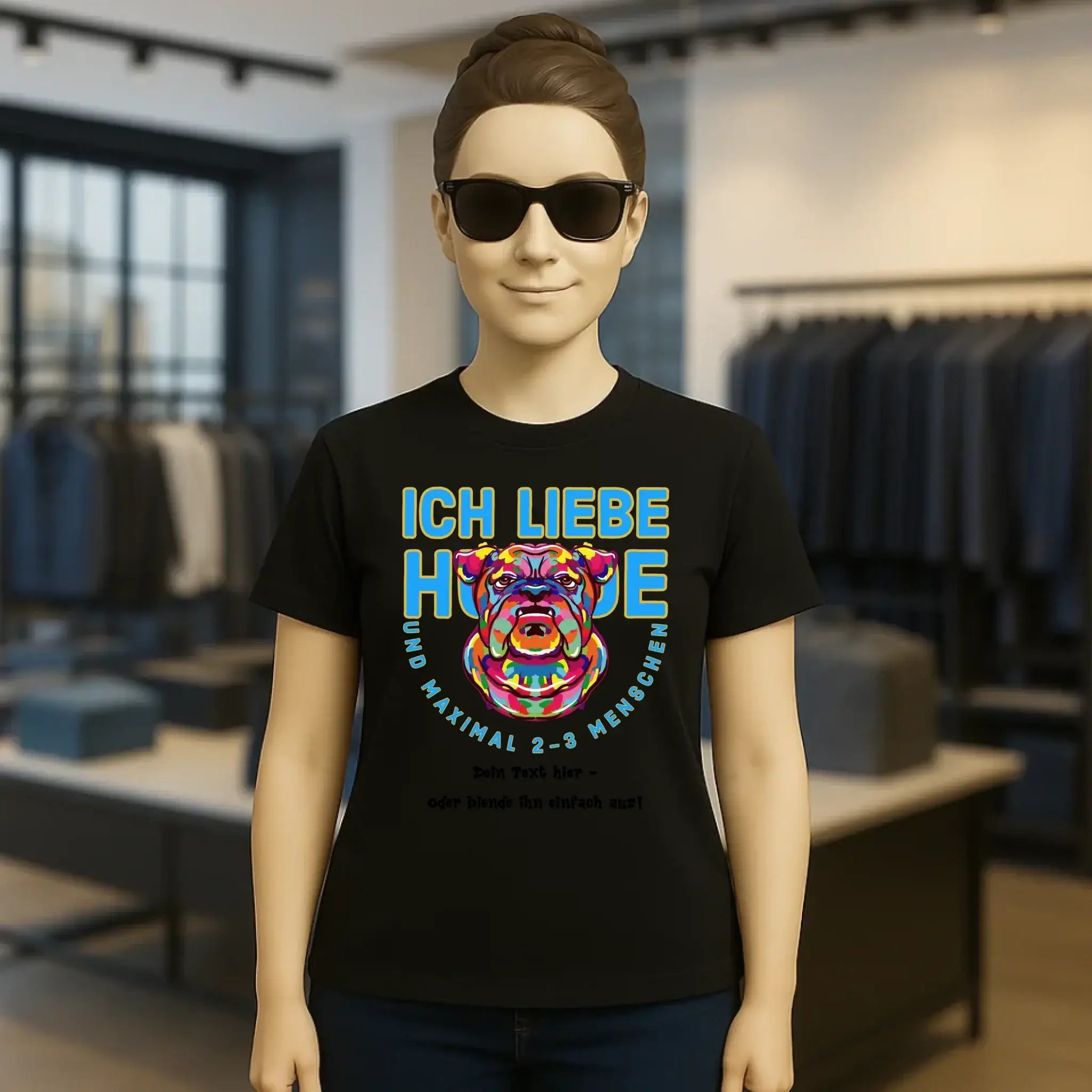 Ich liebe Hunde und 2-3 Menschen • Ladies Premium T-Shirt XS-2XL aus Bio-Baumwolle für Damen • Exklusivdesign • personalisiert