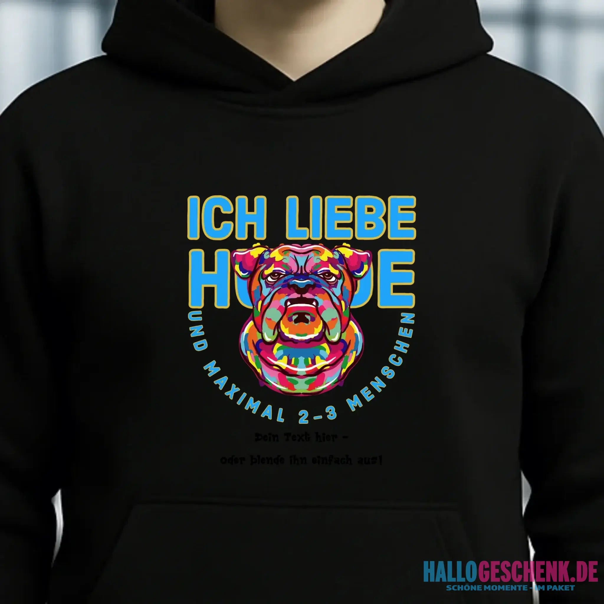 Ich liebe Hunde und 2-3 Menschen • Unisex Premium Hoodie XS-5XL aus Bio-Baumwolle für Damen & Herren • Exklusivdesign • personalisiert