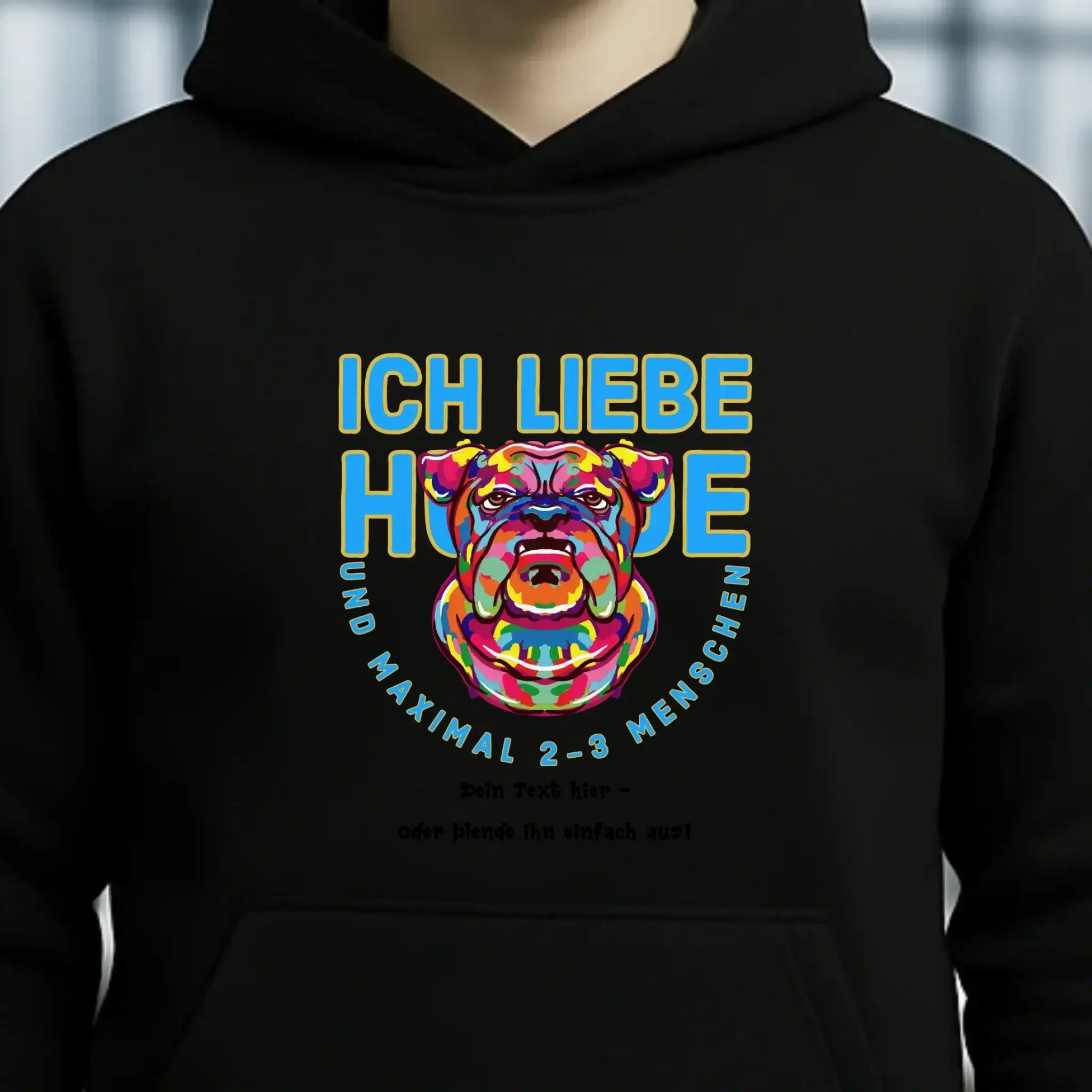 Ich liebe Hunde und 2-3 Menschen • Unisex Premium Hoodie XS-5XL aus Bio-Baumwolle für Damen & Herren • Exklusivdesign • personalisiert