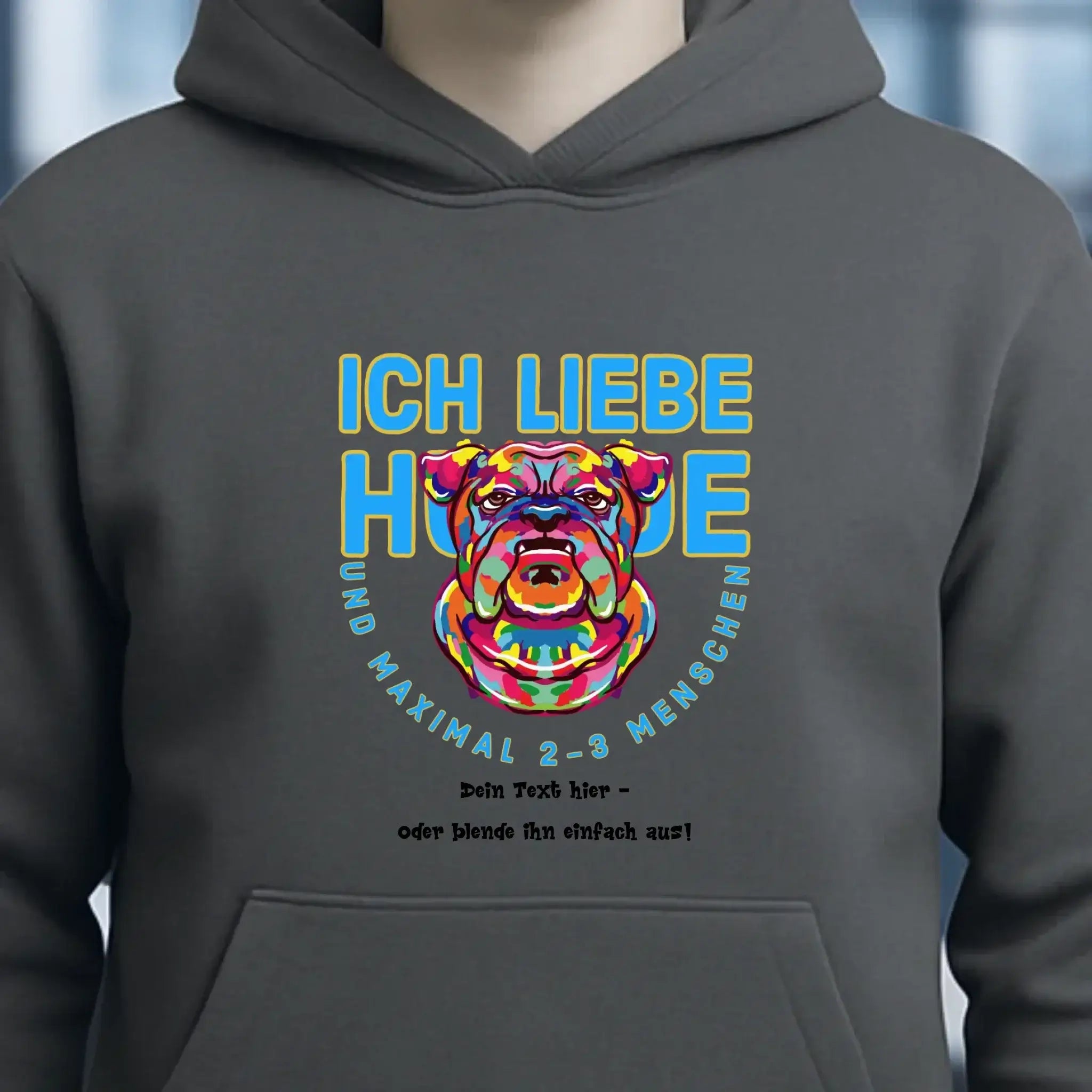 Ich liebe Hunde und 2-3 Menschen • Unisex Premium Hoodie XS-5XL aus Bio-Baumwolle für Damen & Herren • Exklusivdesign • personalisiert
