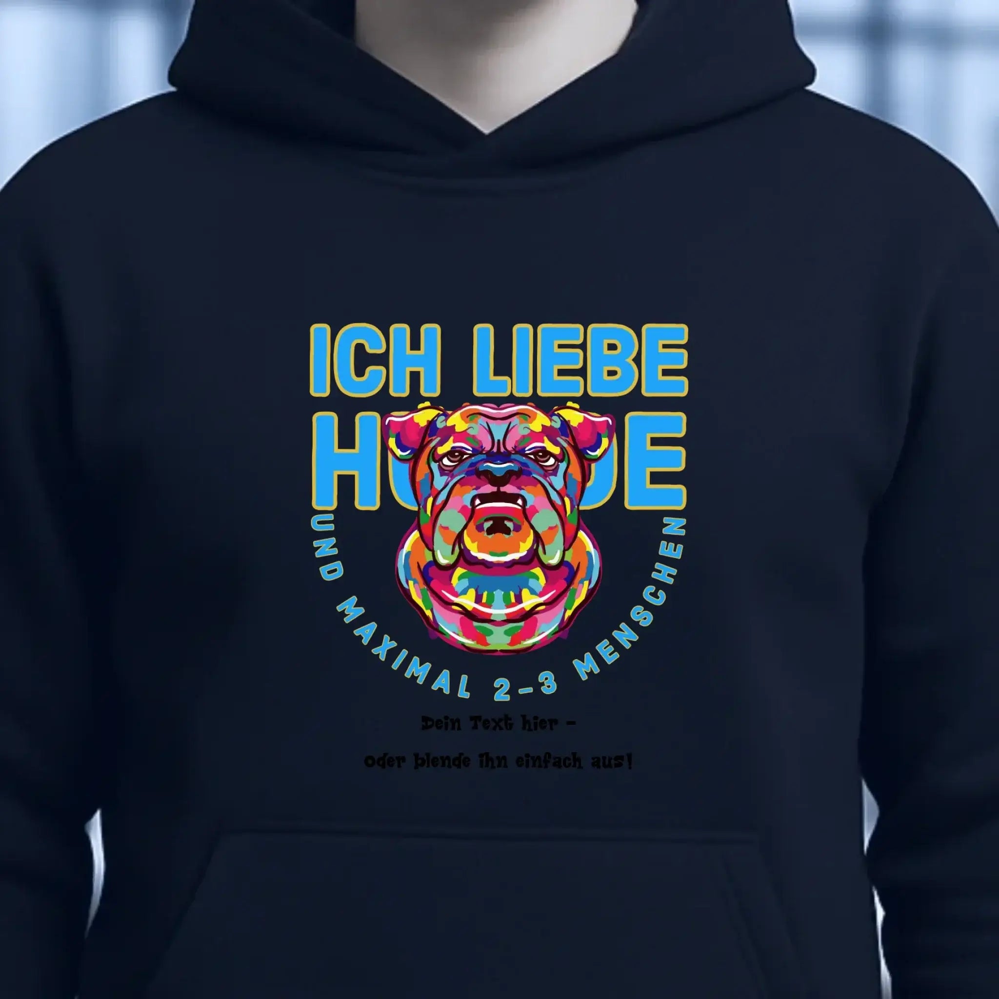 Ich liebe Hunde und 2-3 Menschen • Unisex Premium Hoodie XS-5XL aus Bio-Baumwolle für Damen & Herren • Exklusivdesign • personalisiert