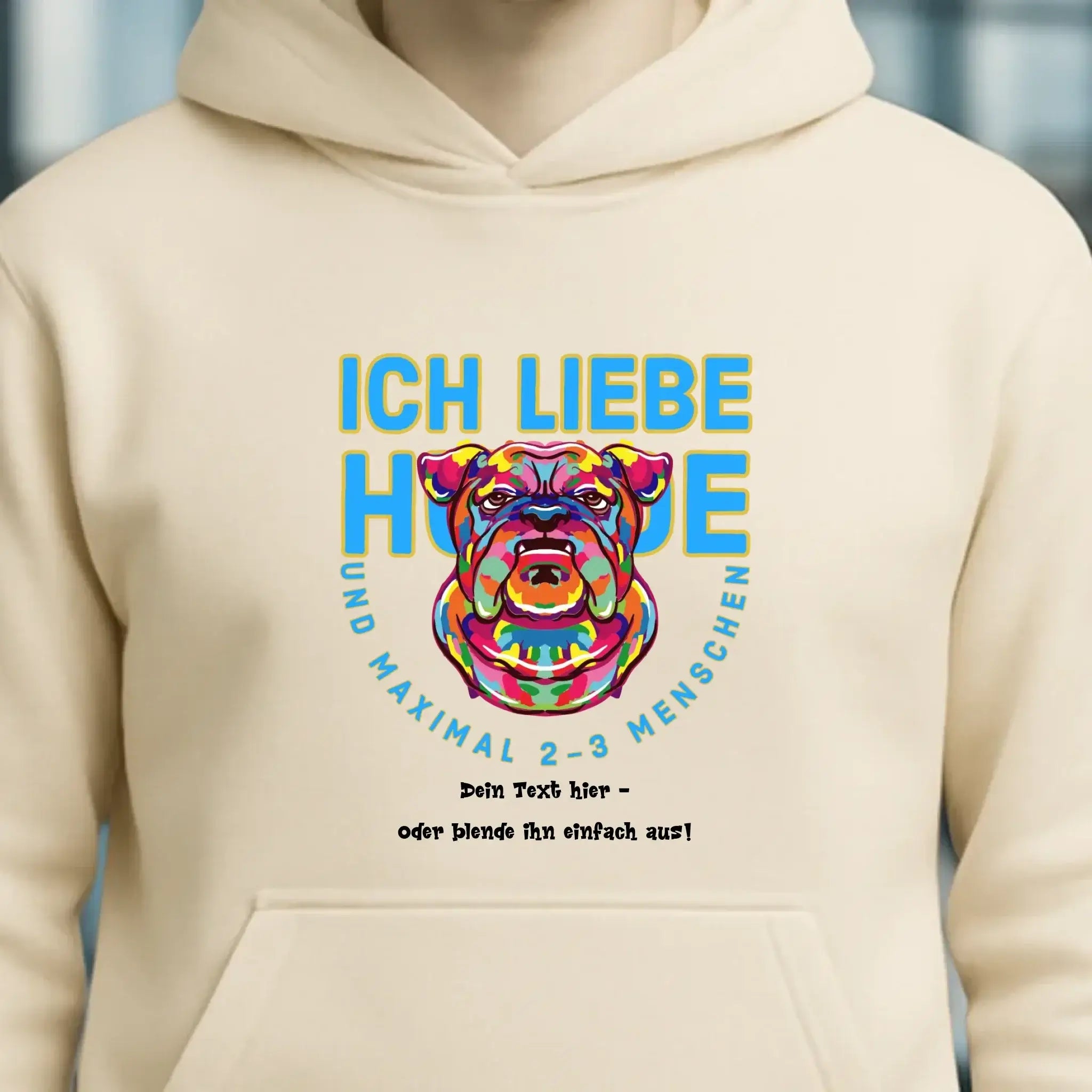 Ich liebe Hunde und 2-3 Menschen • Unisex Premium Hoodie XS-5XL aus Bio-Baumwolle für Damen & Herren • Exklusivdesign • personalisiert