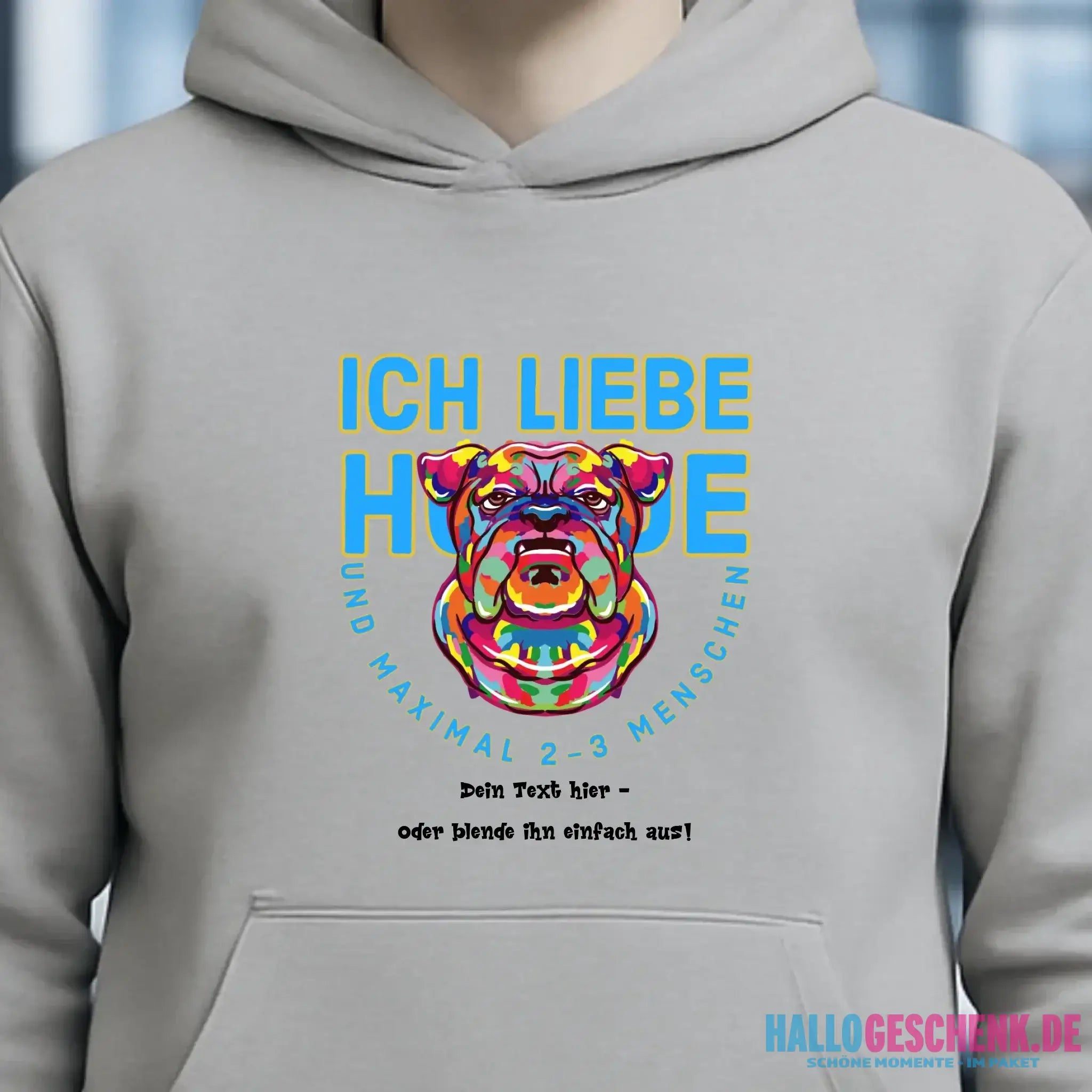 Ich liebe Hunde und 2-3 Menschen • Unisex Premium Hoodie XS-5XL aus Bio-Baumwolle für Damen & Herren • Exklusivdesign • personalisiert