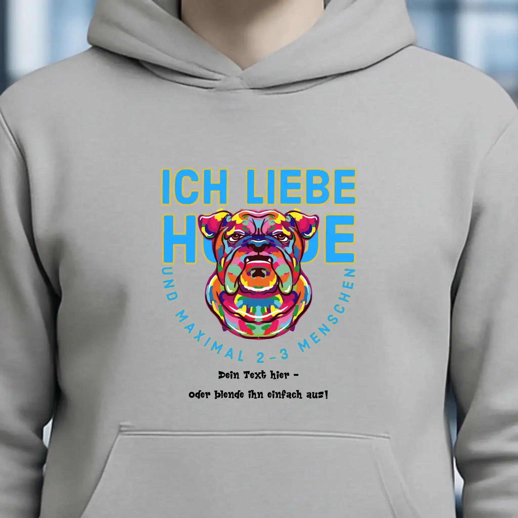 Ich liebe Hunde und 2-3 Menschen • Unisex Premium Hoodie XS-5XL aus Bio-Baumwolle für Damen & Herren • Exklusivdesign • personalisiert