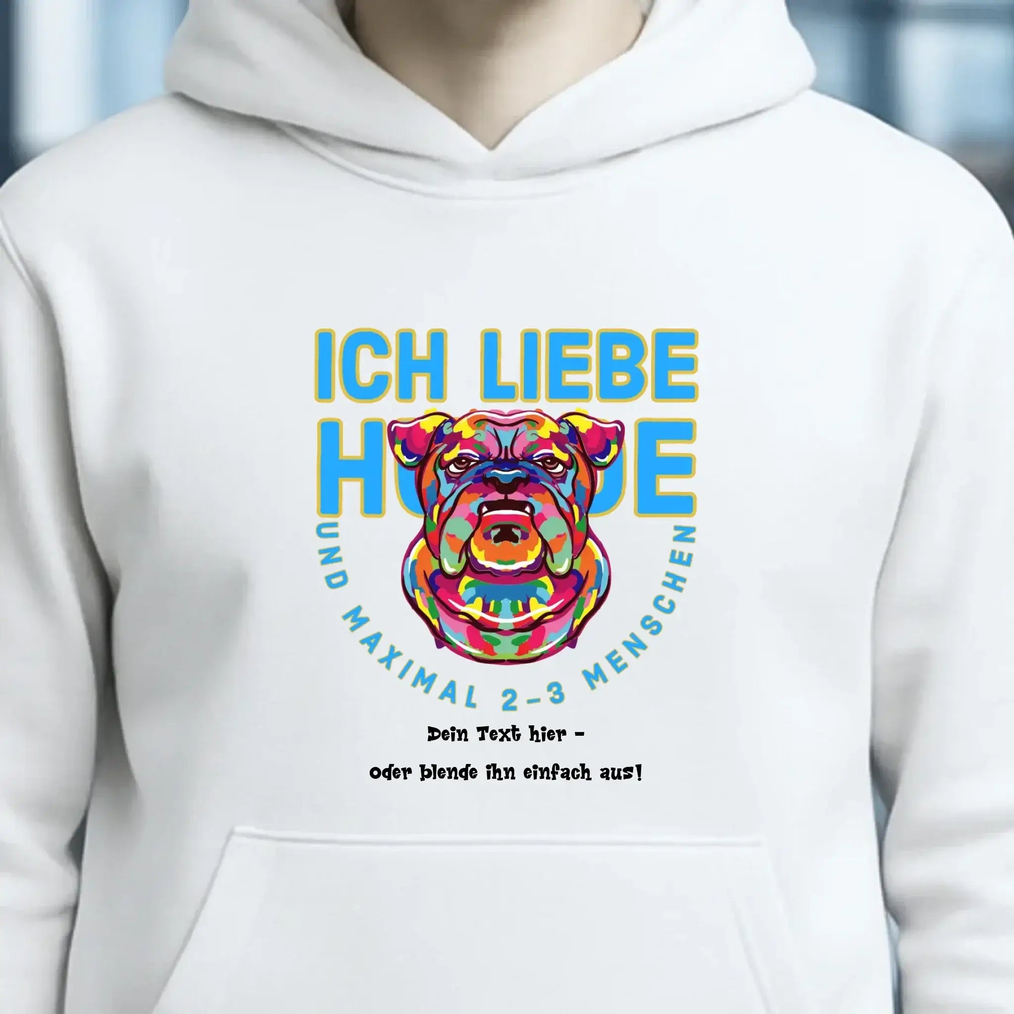 Ich liebe Hunde und 2-3 Menschen • Unisex Premium Hoodie XS-5XL aus Bio-Baumwolle für Damen & Herren • Exklusivdesign • personalisiert