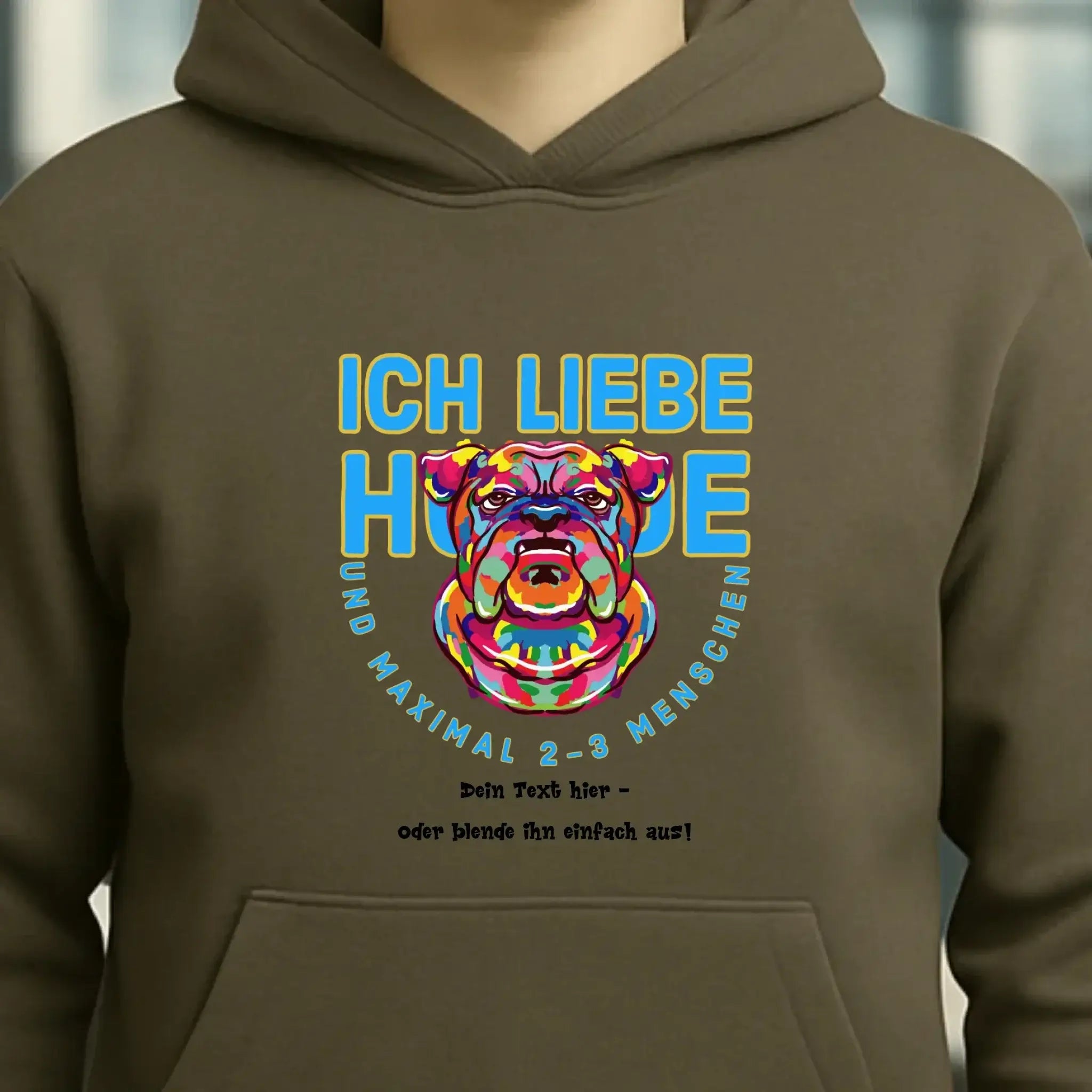 Ich liebe Hunde und 2-3 Menschen • Unisex Premium Hoodie XS-5XL aus Bio-Baumwolle für Damen & Herren • Exklusivdesign • personalisiert
