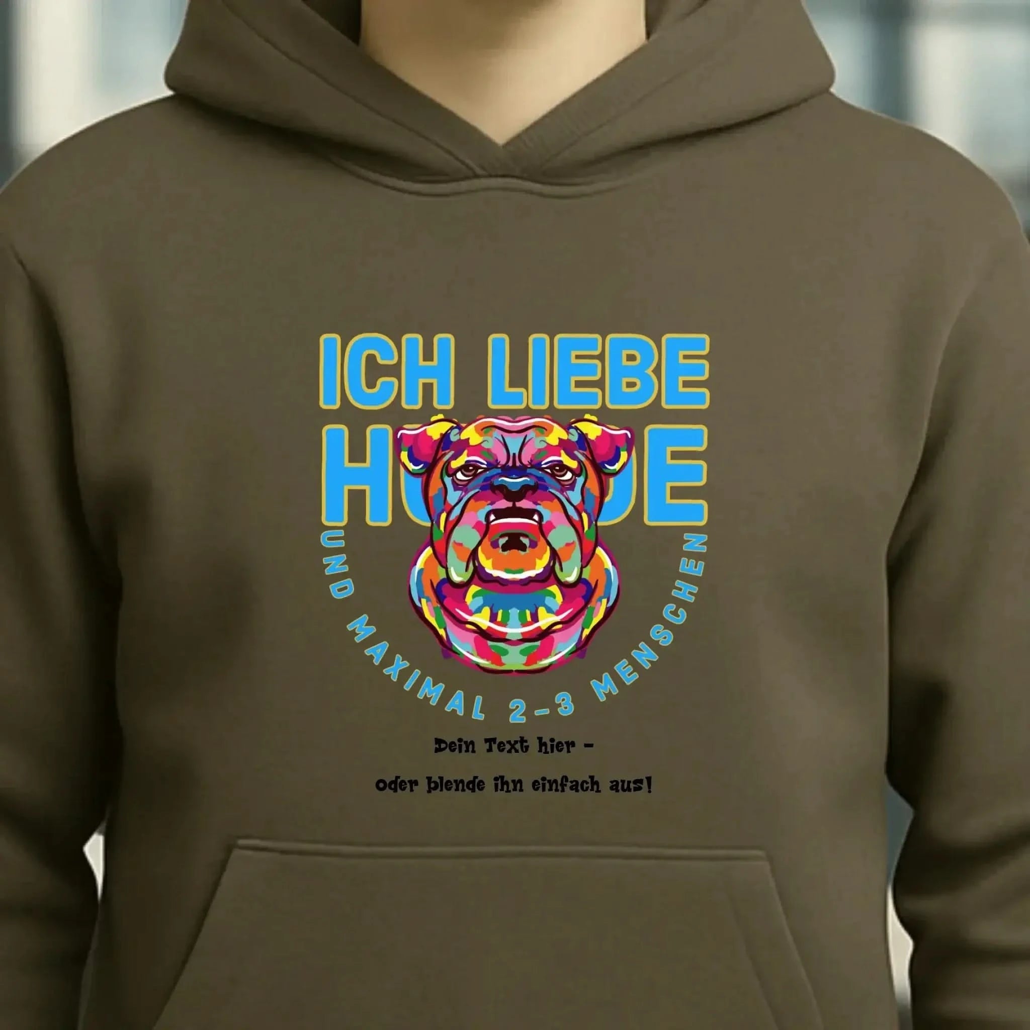 Ich liebe Hunde und 2-3 Menschen • Unisex Premium Hoodie XS-5XL aus Bio-Baumwolle für Damen & Herren • Exklusivdesign • personalisiert