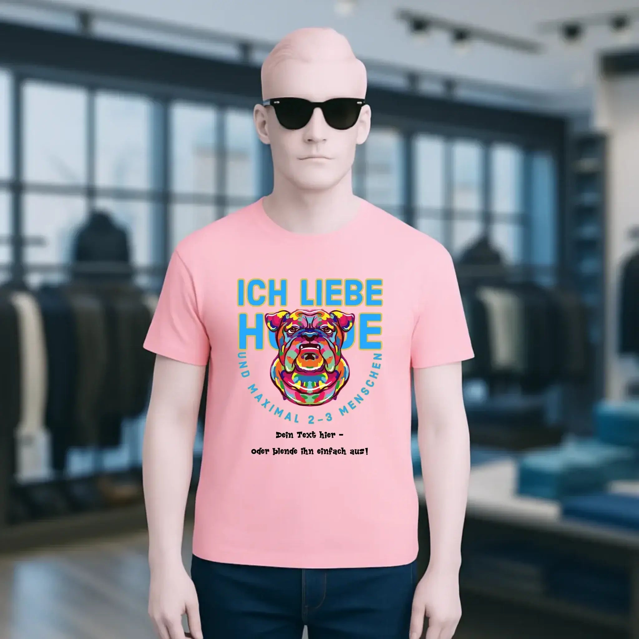 Ich liebe Hunde und 2-3 Menschen • Unisex Premium T-Shirt XS-5XL aus Bio-Baumwolle für Damen & Herren • Exklusivdesign • personalisiert
