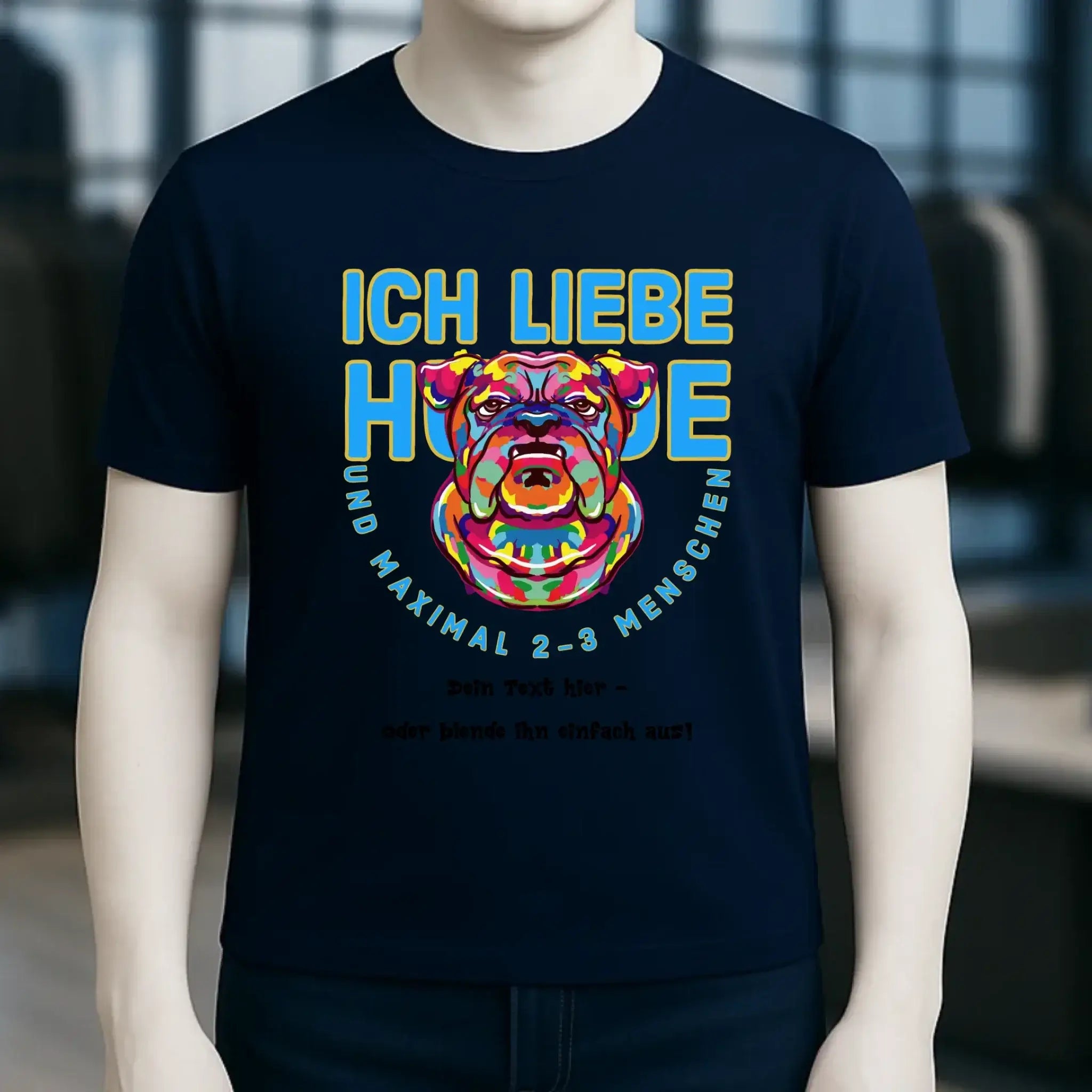 Ich liebe Hunde und 2-3 Menschen • Unisex Premium T-Shirt XS-5XL aus Bio-Baumwolle für Damen & Herren • Exklusivdesign • personalisiert