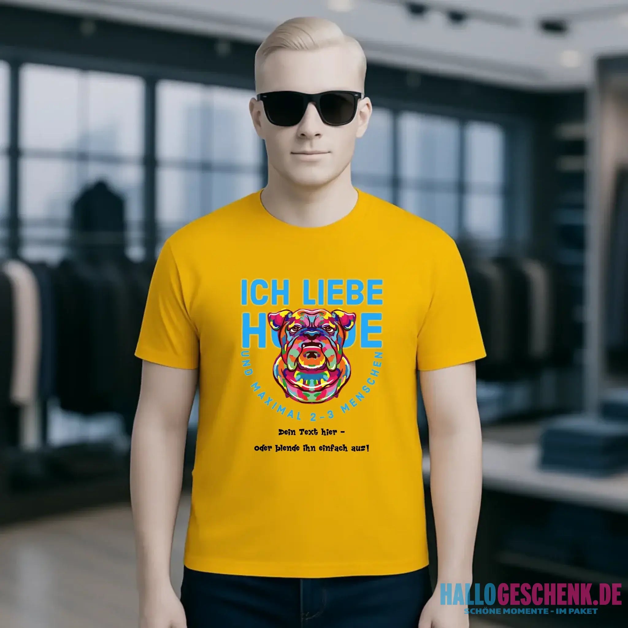 Ich liebe Hunde und 2-3 Menschen • Unisex Premium T-Shirt XS-5XL aus Bio-Baumwolle für Damen & Herren • Exklusivdesign • personalisiert