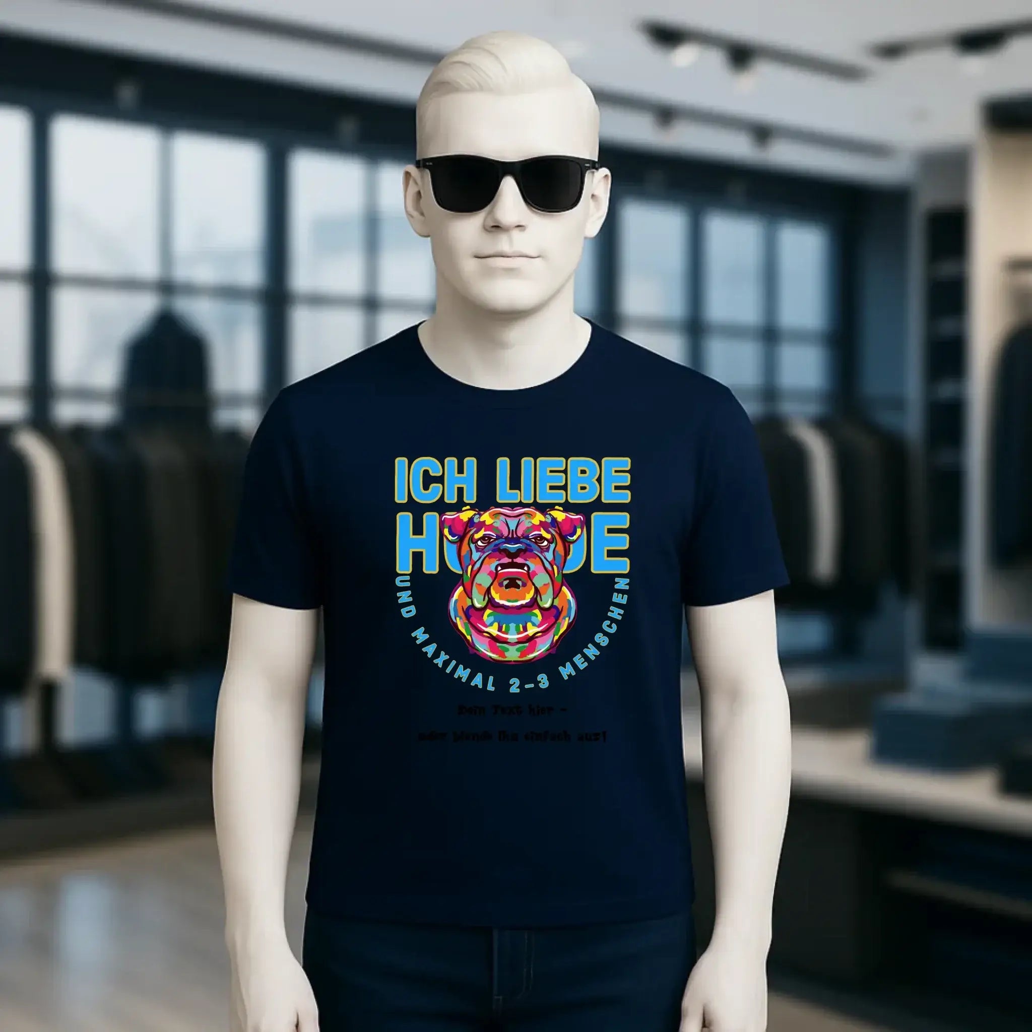 Ich liebe Hunde und 2-3 Menschen • Unisex Premium T-Shirt XS-5XL aus Bio-Baumwolle für Damen & Herren • Exklusivdesign • personalisiert