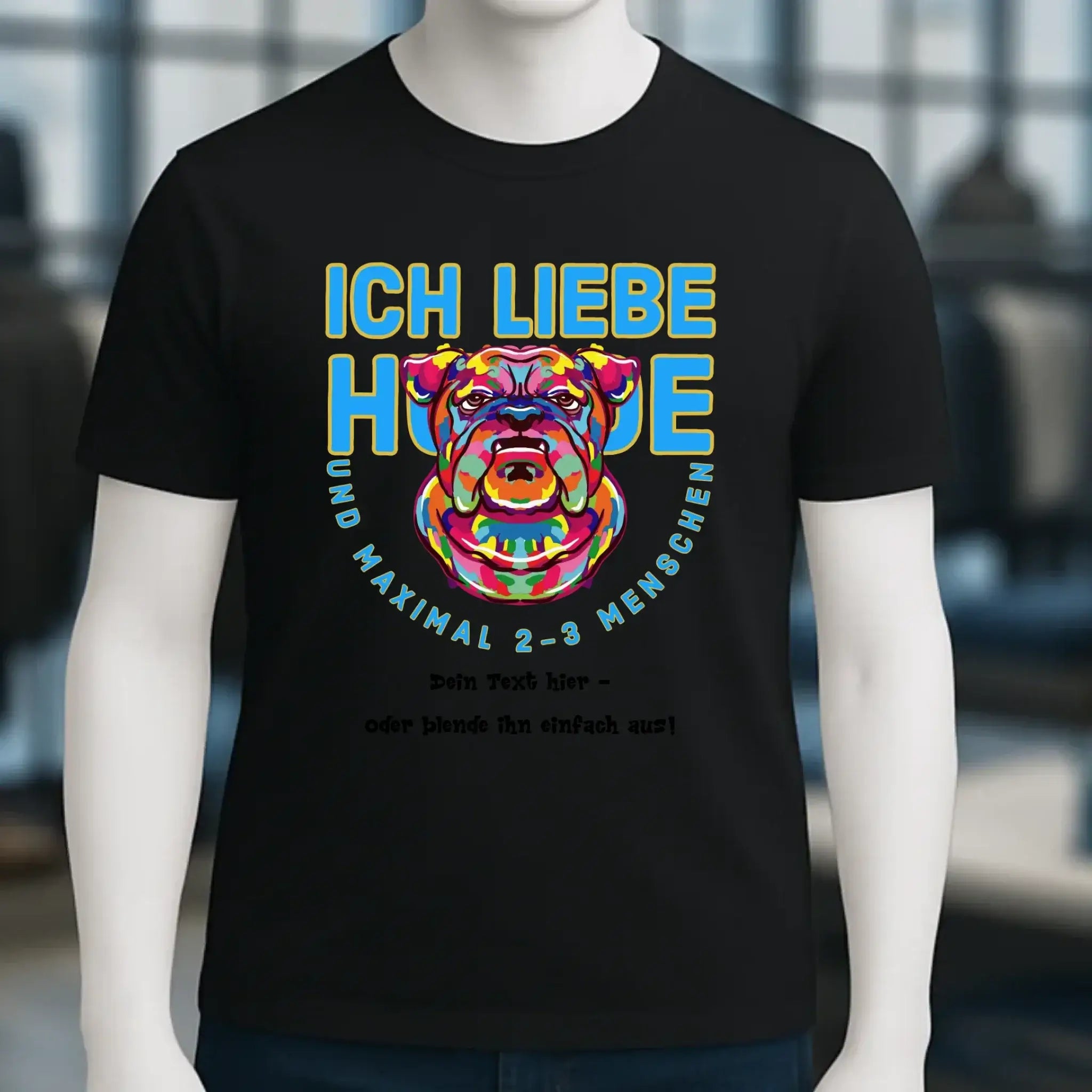 Ich liebe Hunde und 2-3 Menschen • Unisex Premium T-Shirt XS-5XL aus Bio-Baumwolle für Damen & Herren • Exklusivdesign • personalisiert