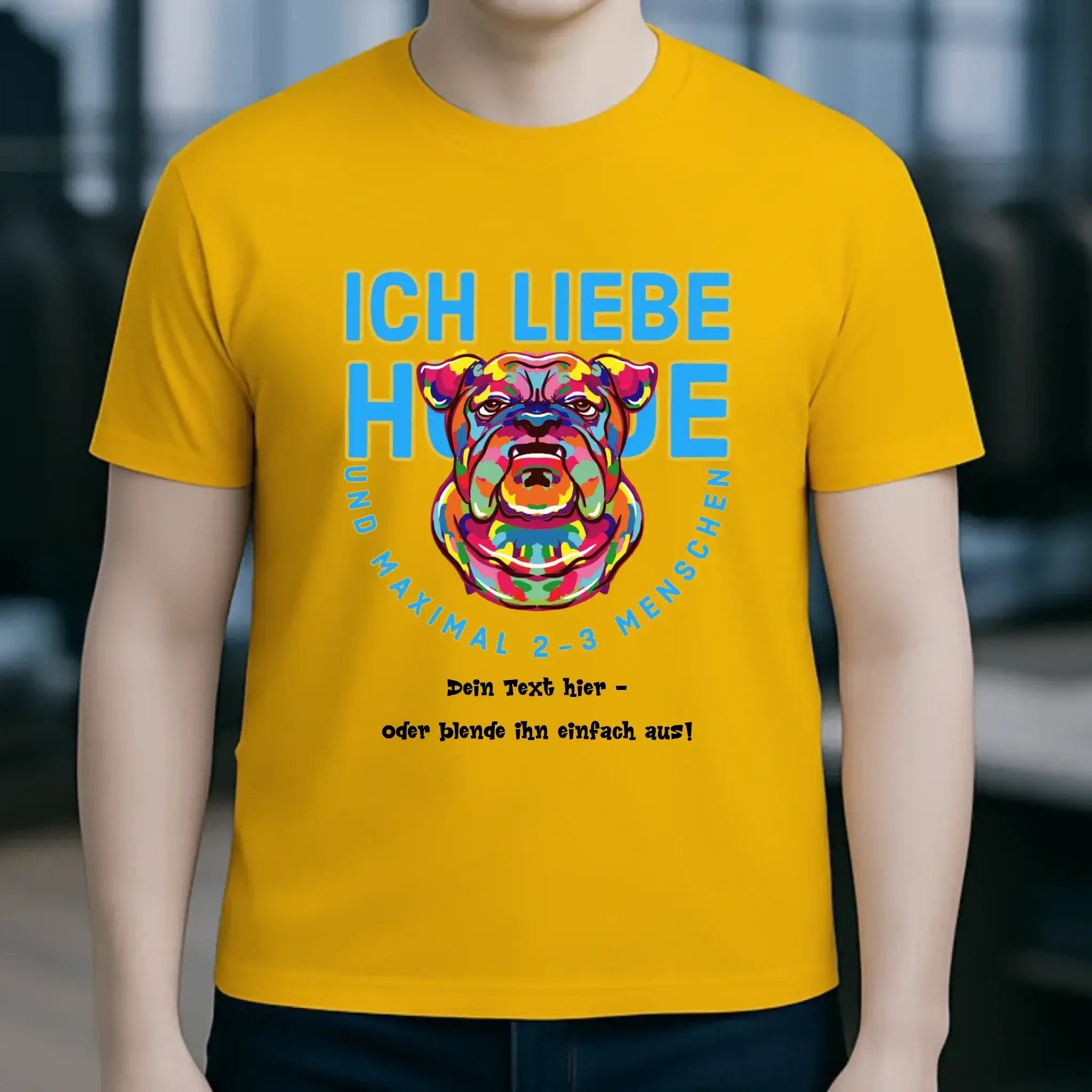 Ich liebe Hunde und 2-3 Menschen • Unisex Premium T-Shirt XS-5XL aus Bio-Baumwolle für Damen & Herren • Exklusivdesign • personalisiert