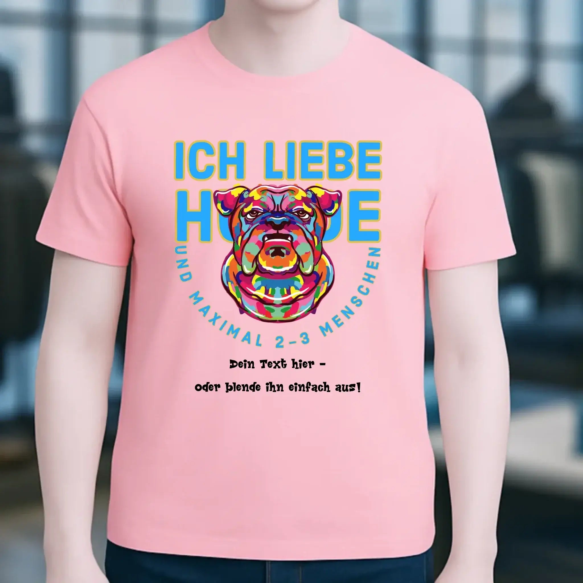 Ich liebe Hunde und 2-3 Menschen • Unisex Premium T-Shirt XS-5XL aus Bio-Baumwolle für Damen & Herren • Exklusivdesign • personalisiert