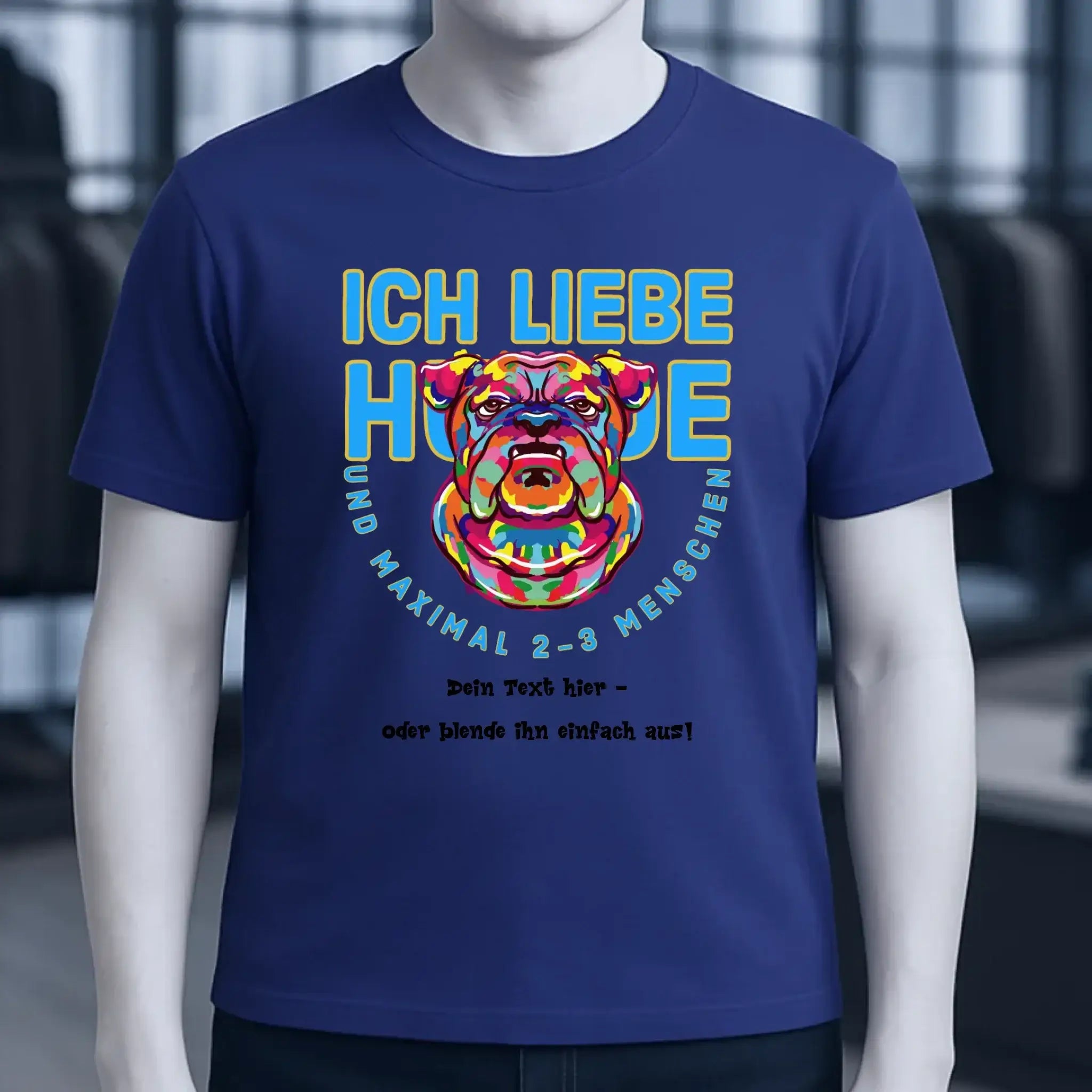 Ich liebe Hunde und 2-3 Menschen • Unisex Premium T-Shirt XS-5XL aus Bio-Baumwolle für Damen & Herren • Exklusivdesign • personalisiert