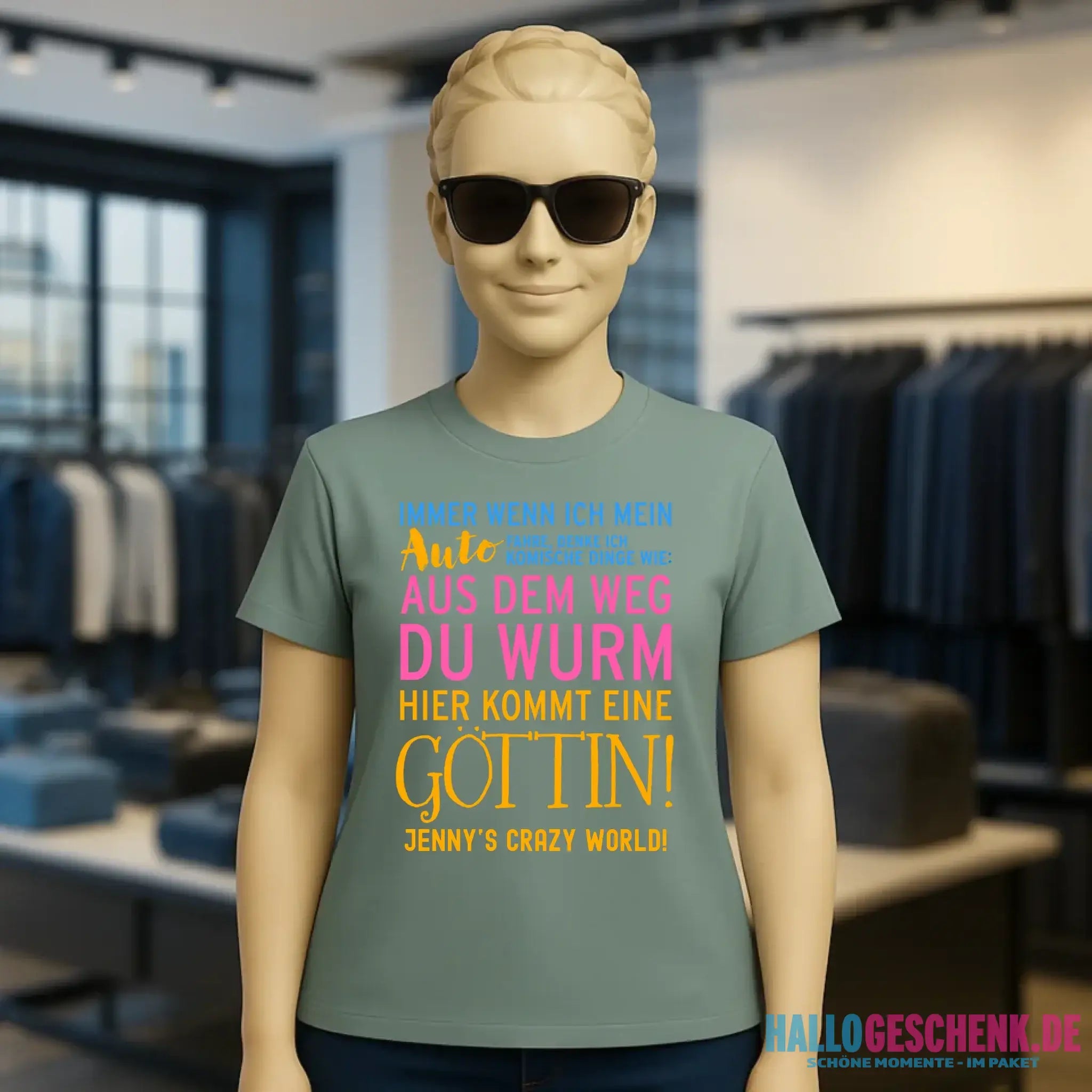 Immer wenn ich Auto • Göttin • Ladies Premium T-Shirt XS-2XL aus Bio-Baumwolle für Damen • Exklusivdesign • personalisiert