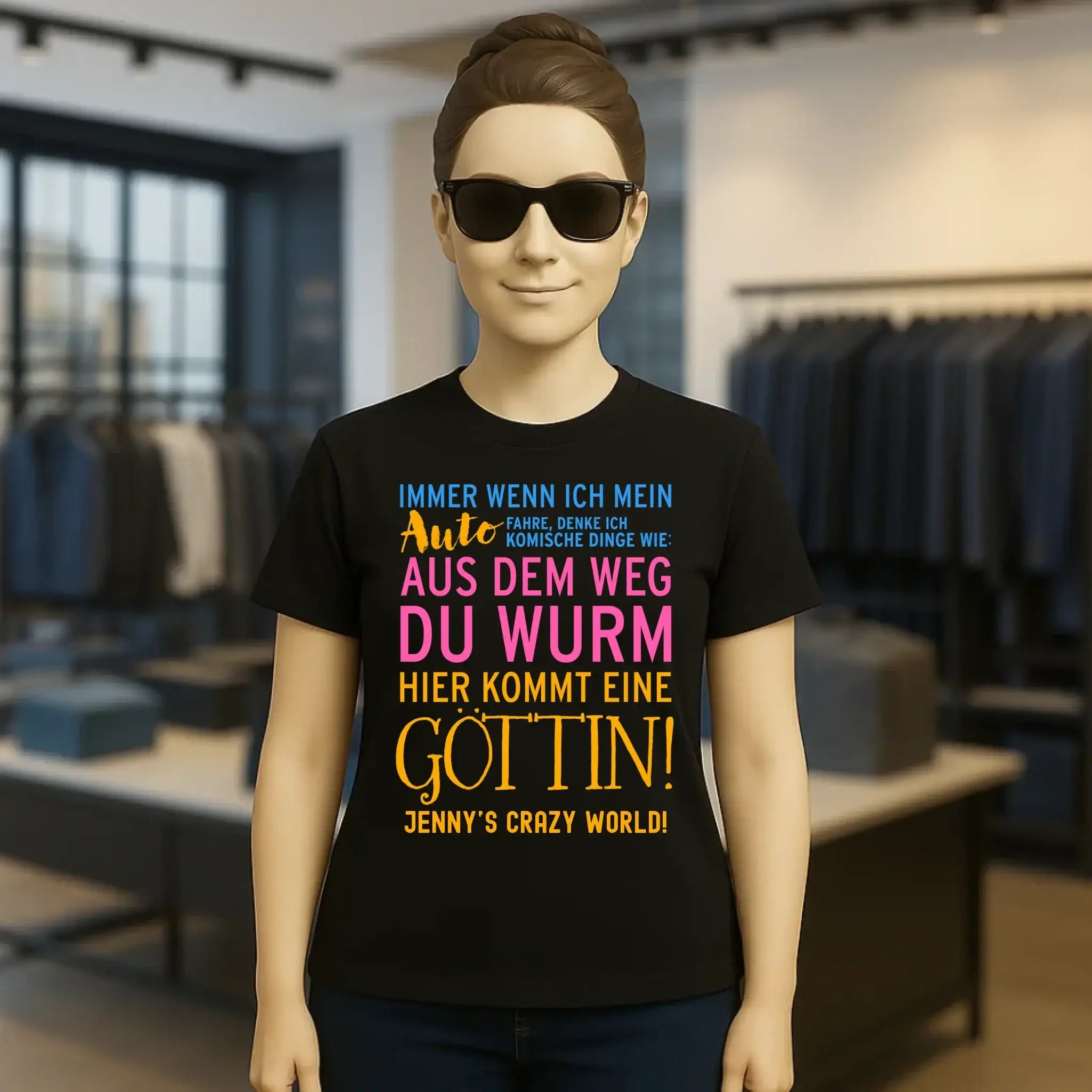 Immer wenn ich Auto • Göttin • Ladies Premium T-Shirt XS-2XL aus Bio-Baumwolle für Damen • Exklusivdesign • personalisiert