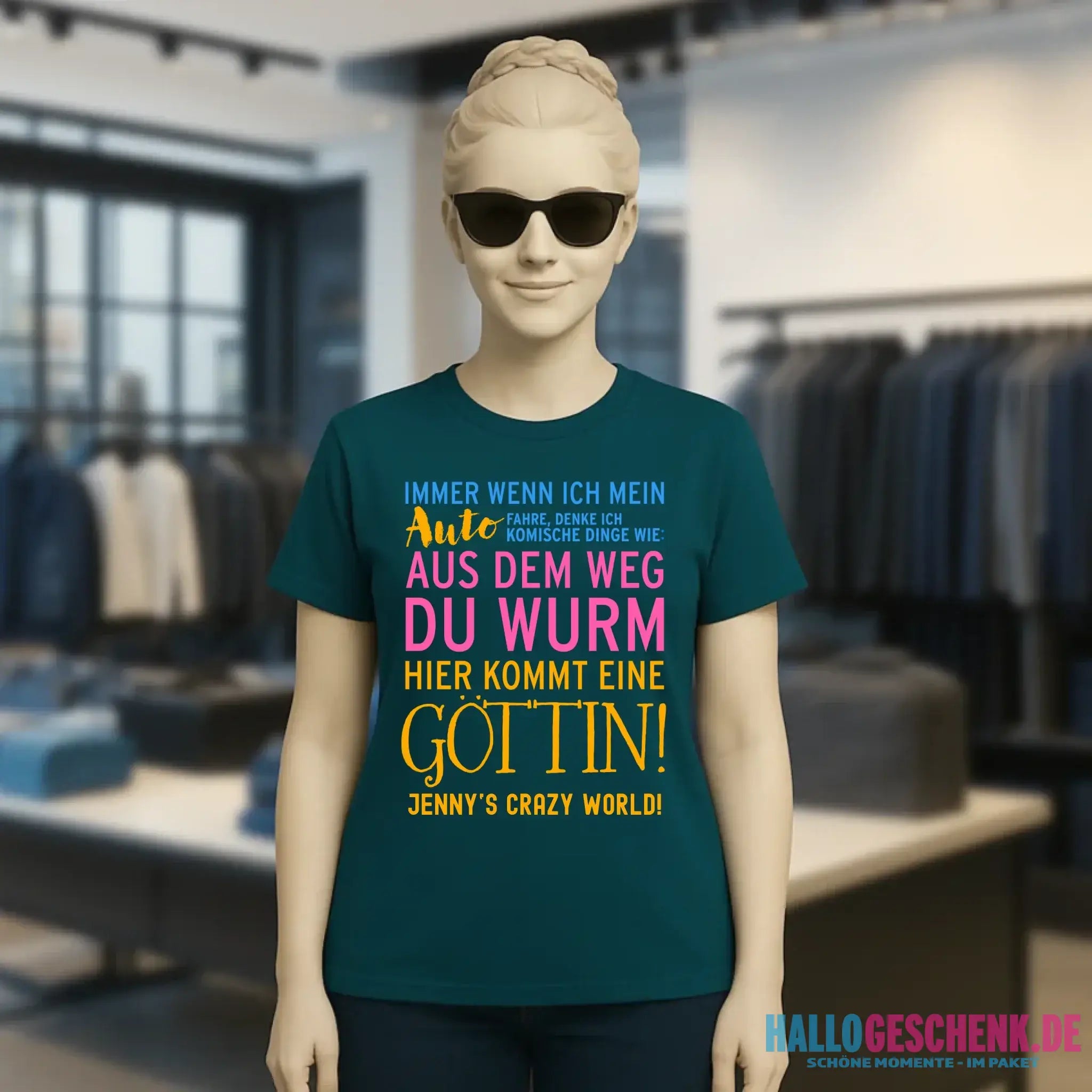 Immer wenn ich Auto • Göttin • Ladies Premium T-Shirt XS-2XL aus Bio-Baumwolle für Damen • Exklusivdesign • personalisiert