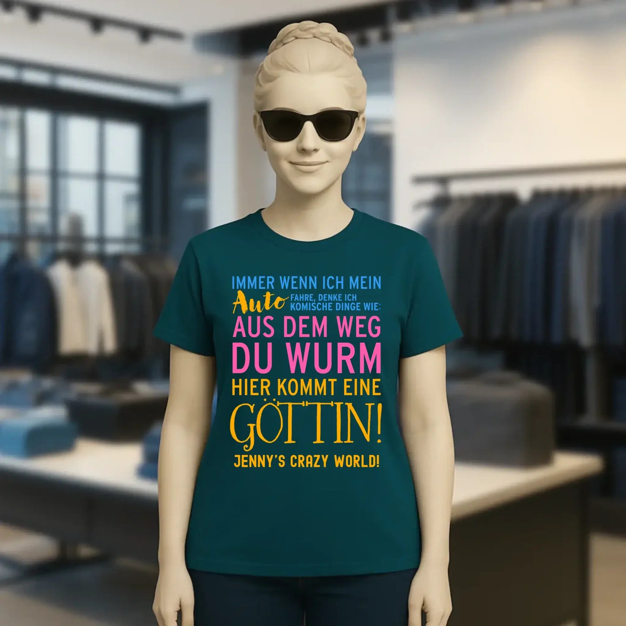 Immer wenn ich Auto • Göttin • Ladies Premium T-Shirt XS-2XL aus Bio-Baumwolle für Damen • Exklusivdesign • personalisiert