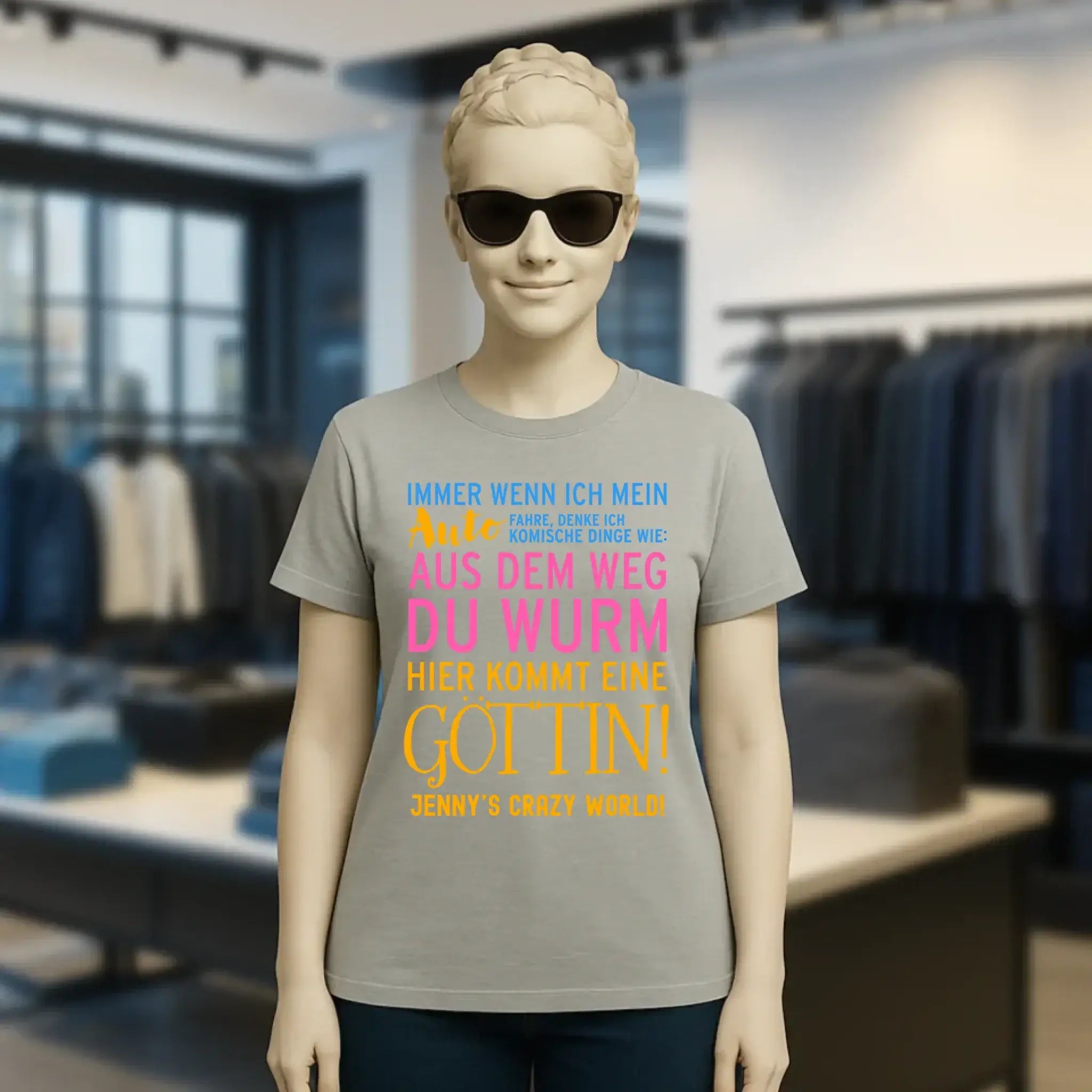 Immer wenn ich Auto • Göttin • Ladies Premium T-Shirt XS-2XL aus Bio-Baumwolle für Damen • Exklusivdesign • personalisiert