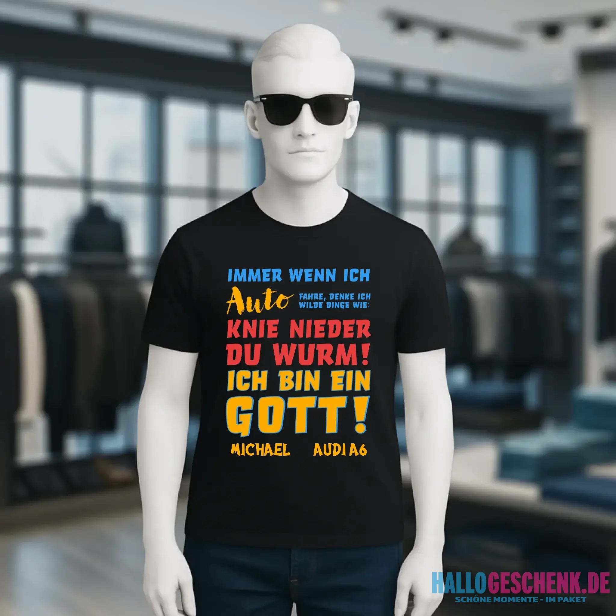 Immer wenn ich Auto • Gott • Unisex Premium T-Shirt XS-5XL aus Bio-Baumwolle für Damen & Herren • Exklusivdesign • personalisiert