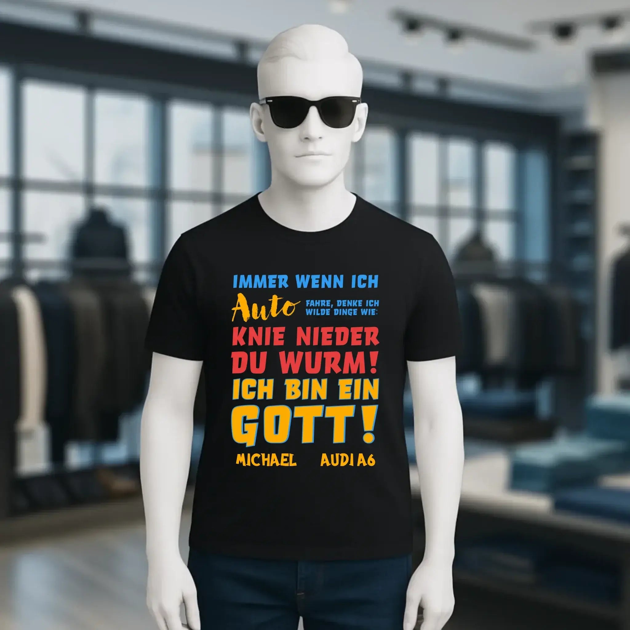 Immer wenn ich Auto • Gott • Unisex Premium T-Shirt XS-5XL aus Bio-Baumwolle für Damen & Herren • Exklusivdesign • personalisiert