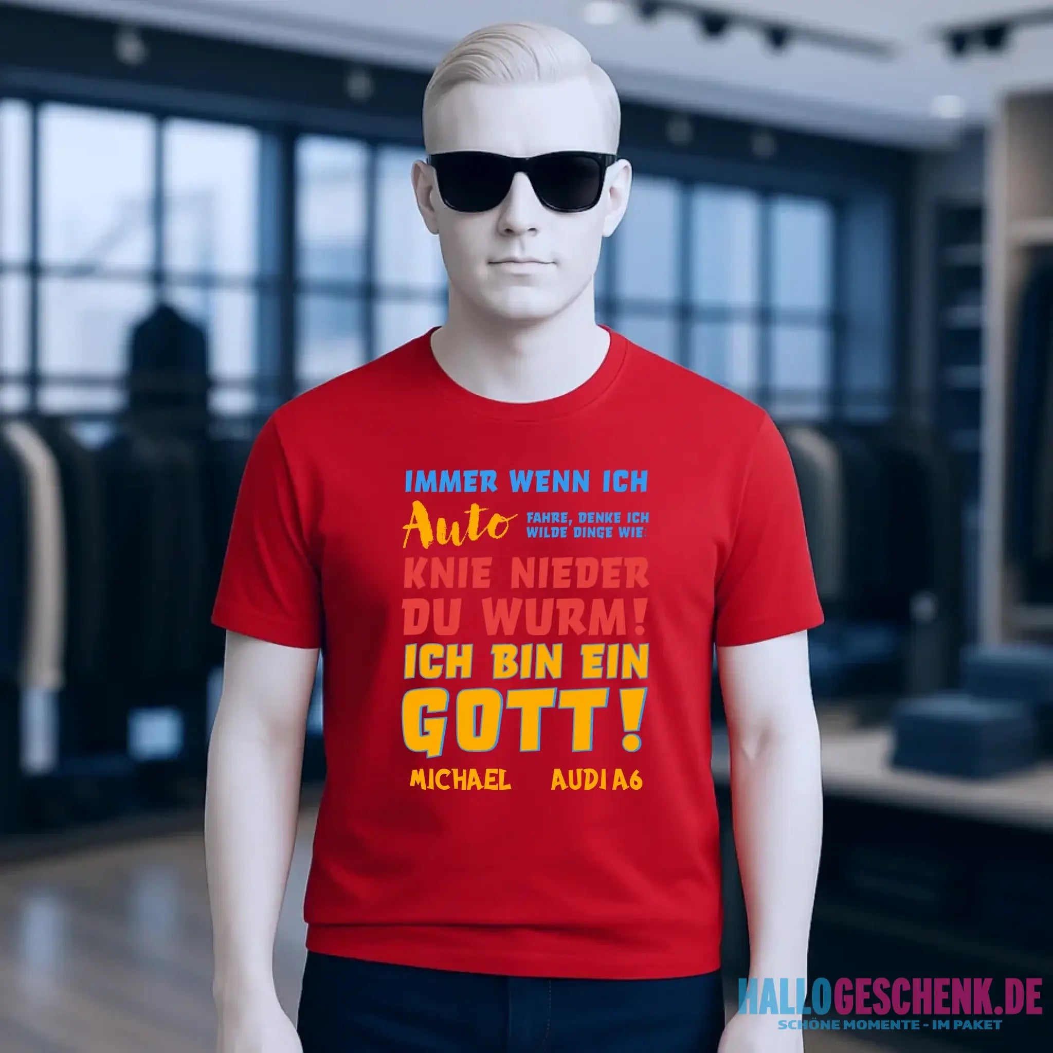 Immer wenn ich Auto • Gott • Unisex Premium T-Shirt XS-5XL aus Bio-Baumwolle für Damen & Herren • Exklusivdesign • personalisiert
