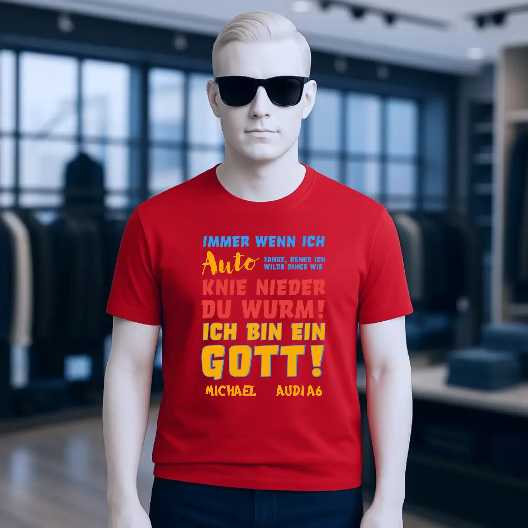 Immer wenn ich Auto • Gott • Unisex Premium T-Shirt XS-5XL aus Bio-Baumwolle für Damen & Herren • Exklusivdesign • personalisiert