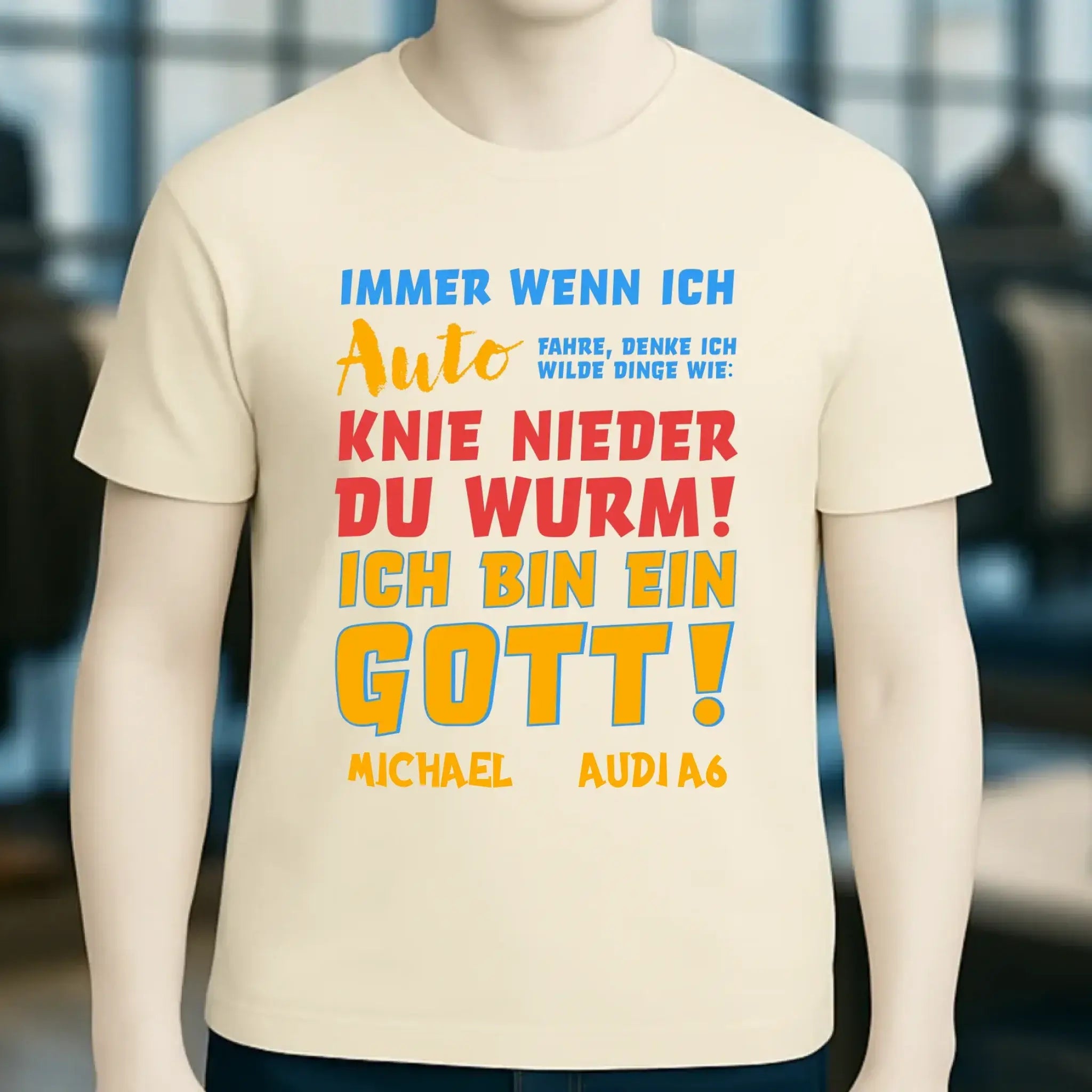 Immer wenn ich Auto • Gott • Unisex Premium T-Shirt XS-5XL aus Bio-Baumwolle für Damen & Herren • Exklusivdesign • personalisiert