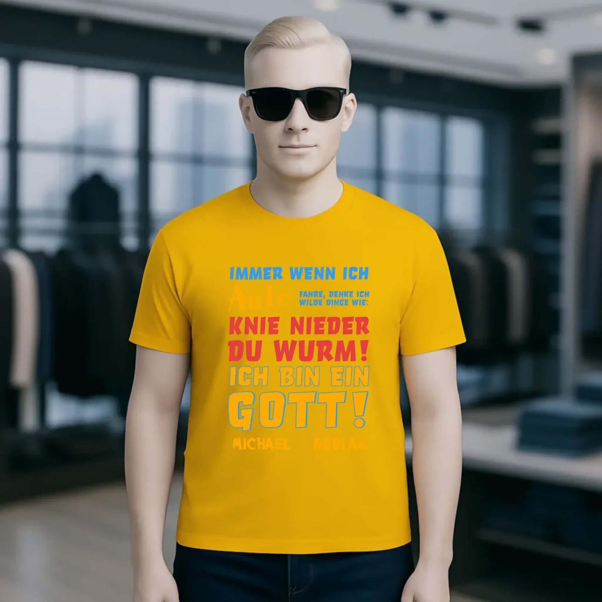 Immer wenn ich Auto • Gott • Unisex Premium T-Shirt XS-5XL aus Bio-Baumwolle für Damen & Herren • Exklusivdesign • personalisiert