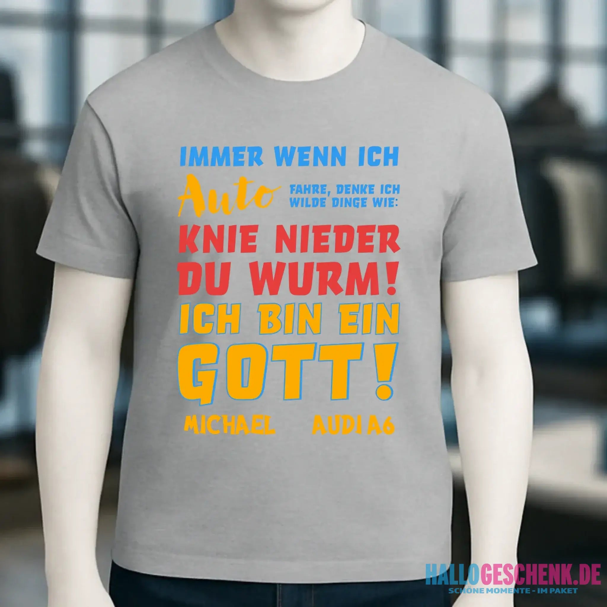 Immer wenn ich Auto • Gott • Unisex Premium T-Shirt XS-5XL aus Bio-Baumwolle für Damen & Herren • Exklusivdesign • personalisiert